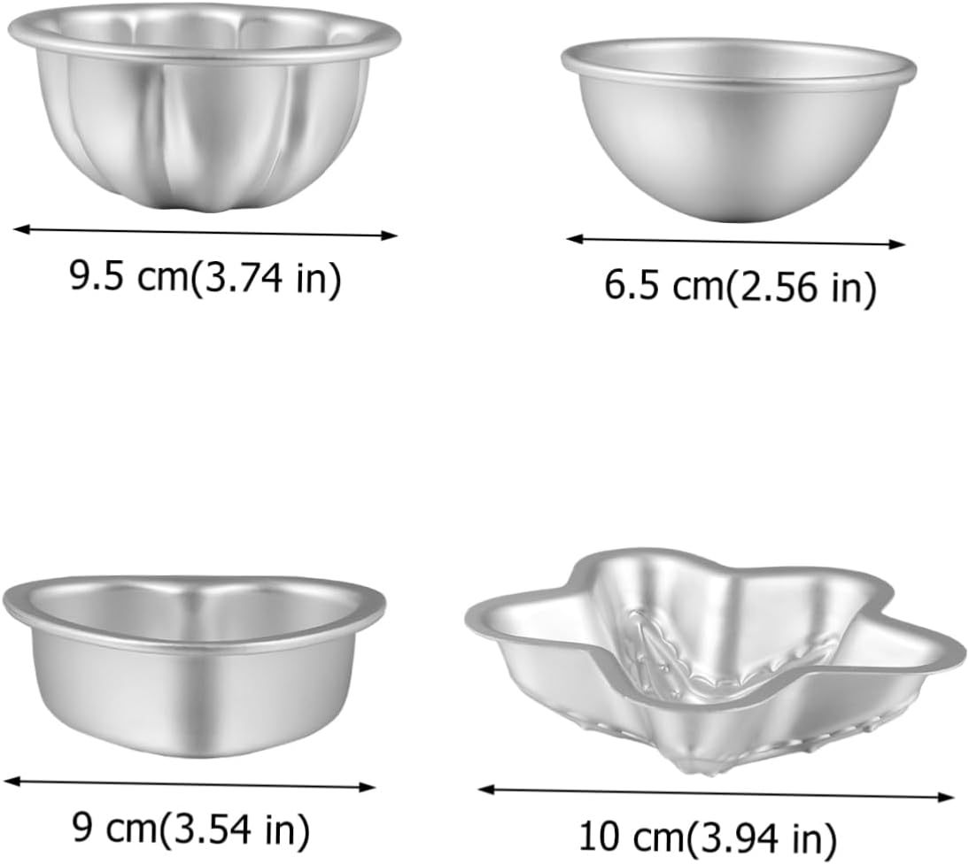 4Set Aluminum Alloy Bath Bomb Mold Bath Salt Bomb Molds for DIY Baking Cupcake for Boys and Girls Adults image number 2