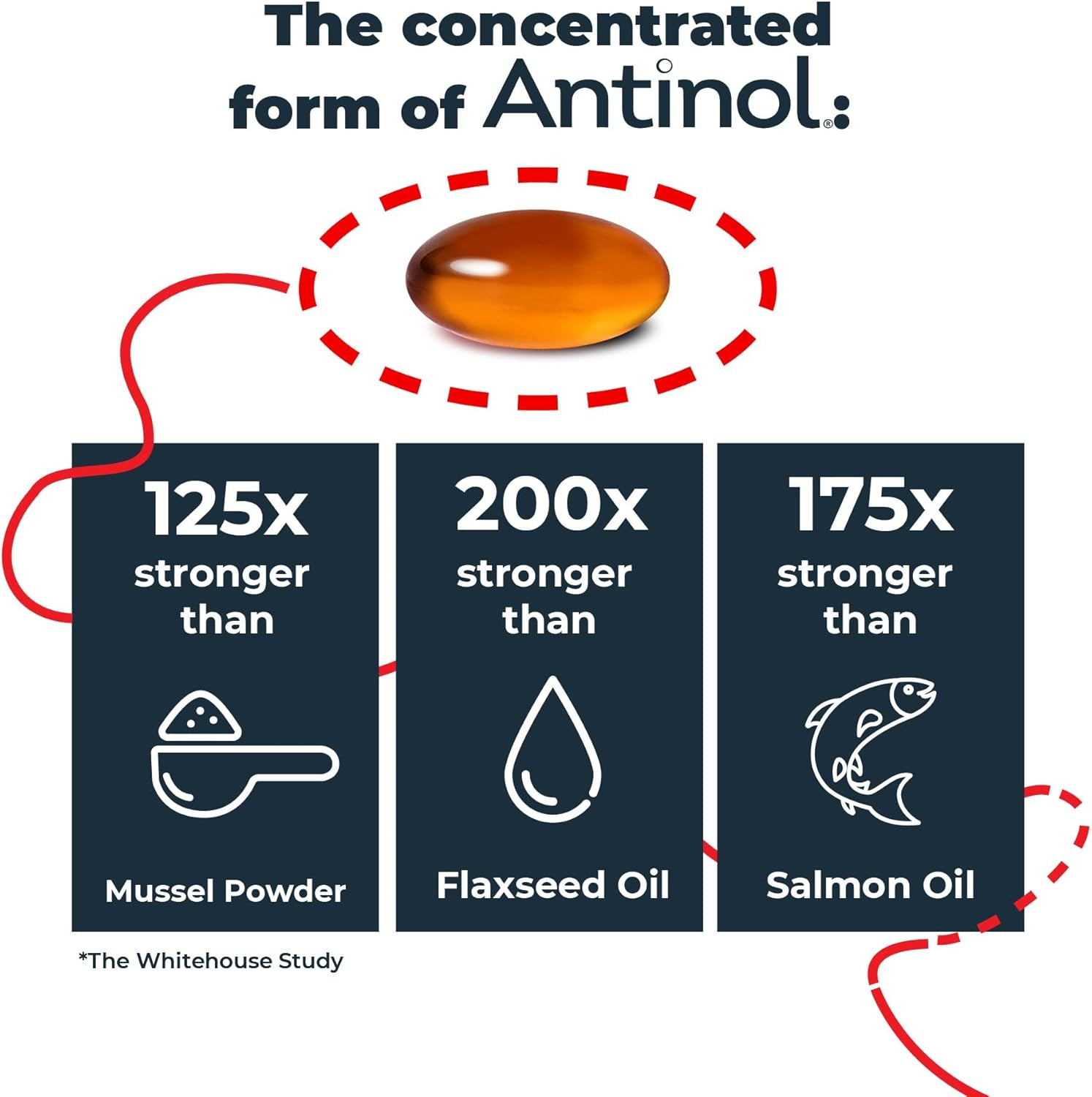 Vetz Petz Antinol plus ? Natural Joint, Skin & Coat Supplement for Dogs ? Marine Lipid Oils for Mobility & Inflammation ? No Fillers or Preservatives (60 Capsules) image number 4