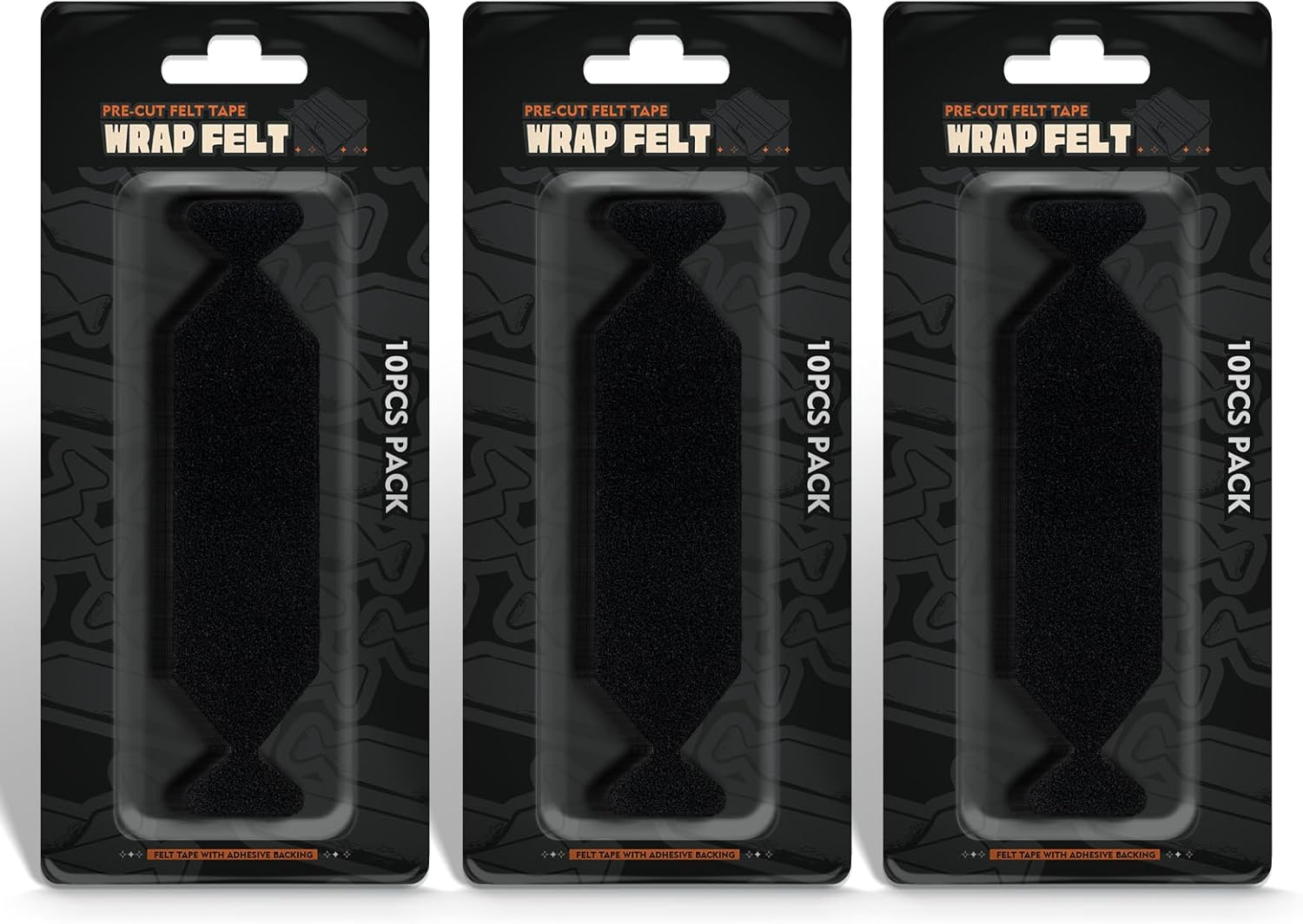 FOSHIO Pre-Cut 30PCS Squeegee Felts, Black Felt Tape with Adhesive Backing Fit 4-Inchs Squeegee, Squeegee Buffer Sticky Felt Pads Vinyl Wrap Tools image number 3