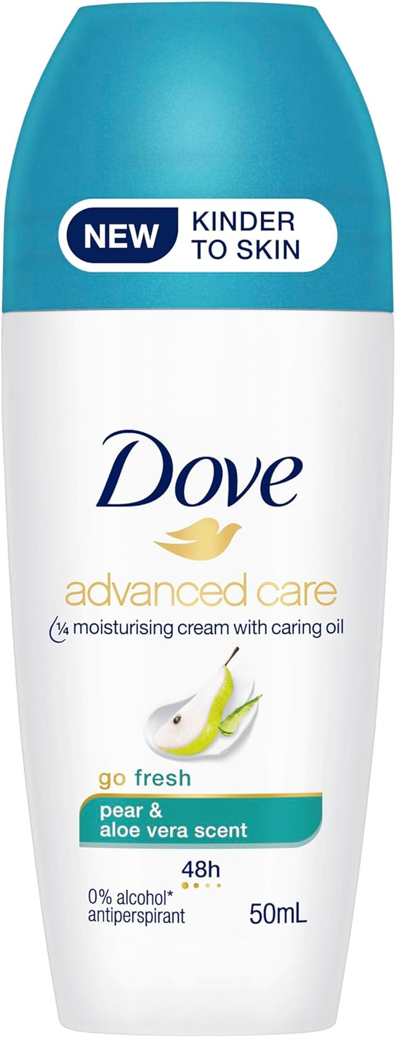 Dove Dove Advanced Care Go Fresh Anti-Perspirant Deodorant Roll-On for 48 Hours of Protection Pear and Aloe Vera Scent with 1/4 Moisturising Cream and Caring Oil 50 Ml image number 3