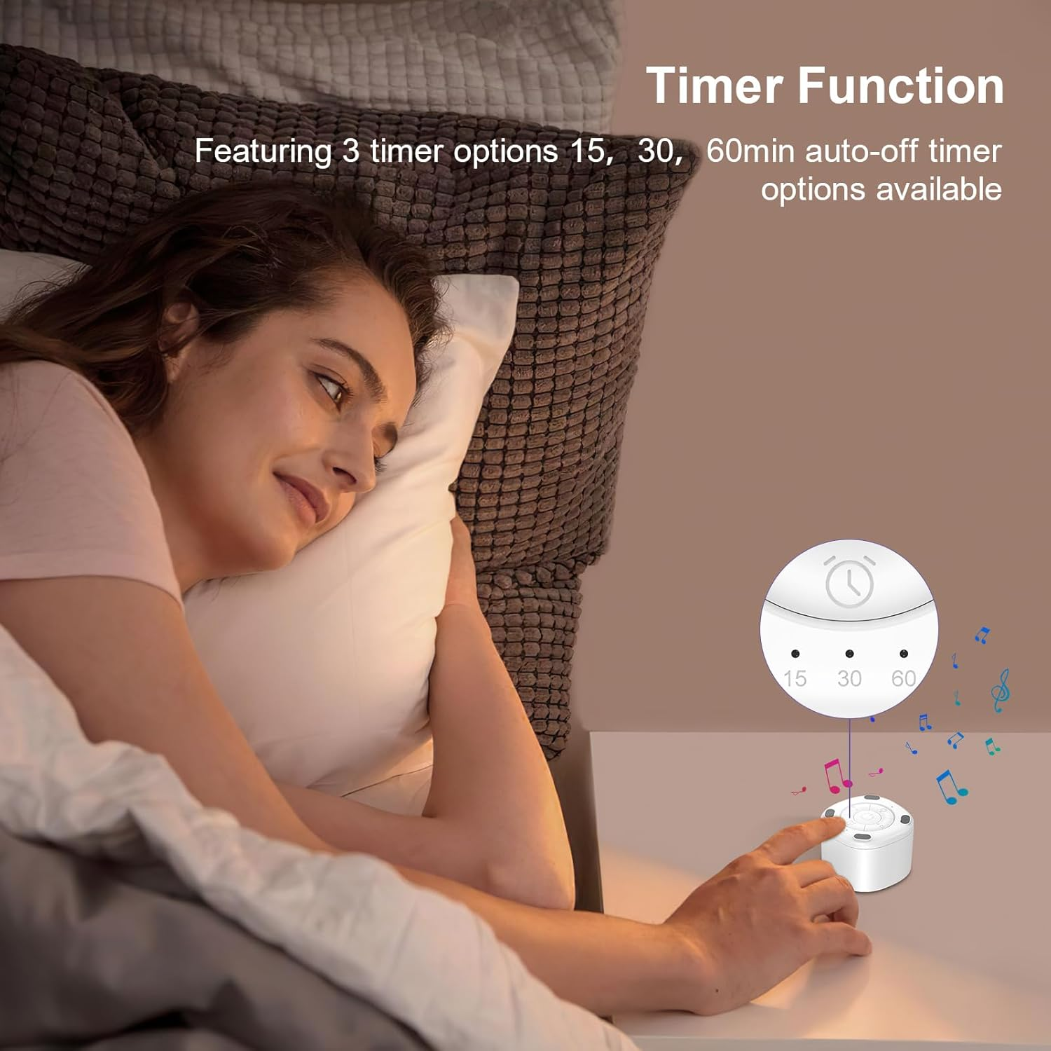 White Noise Machine Mini Portable Sleep Sound Machine for Baby Adults Kids 10 Smoothing Sounds 3 Timer Volume Control Colorful Nightlight Rechargeable Pocket Sleep Sound Machine for Home Travel image number 5