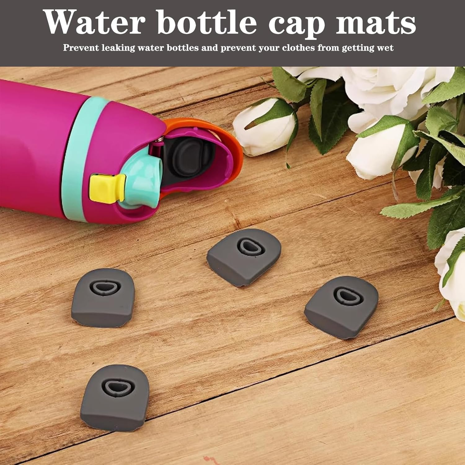 Stopper for Owala Freesip, 4 Pcs Accessories for Owala Lid, Gasket for Owala Replacement Lid, Seal Bottle Cap Mouth Stopper Part Silicone Plug, Gasket for Owala 16/19/24/25/32/40 Oz (Grey) image number 3