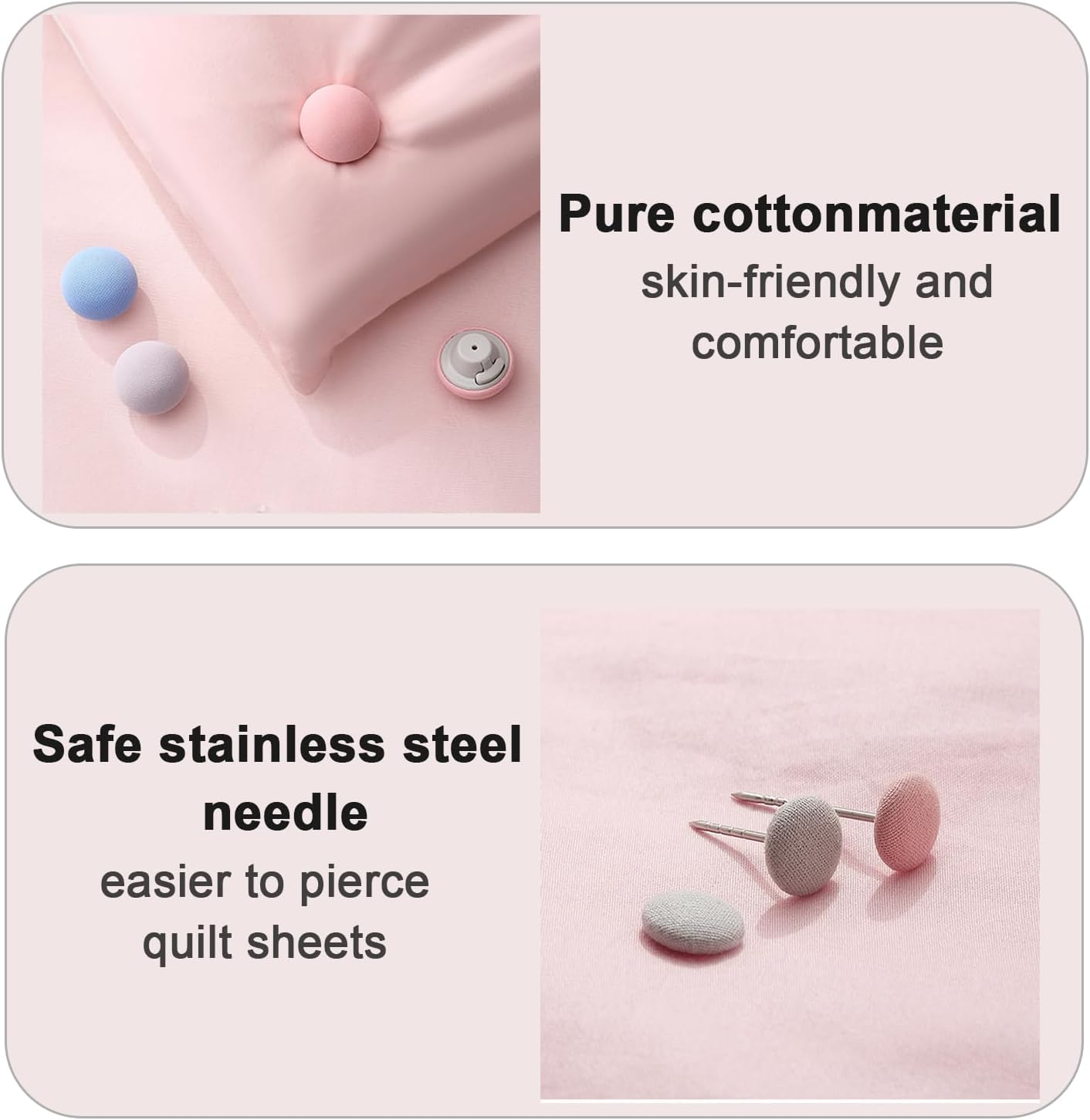 Aorvp Quilt Fixing Clips,Duvet Pin Duvet Clips,Bedding Holder Pins Fasteners Mushroom round Fixing Clips for Thin Thick Quilts Blanket Sheet Bed Skirt Cushion Curtain (25Pcs) (Pink) image number 2