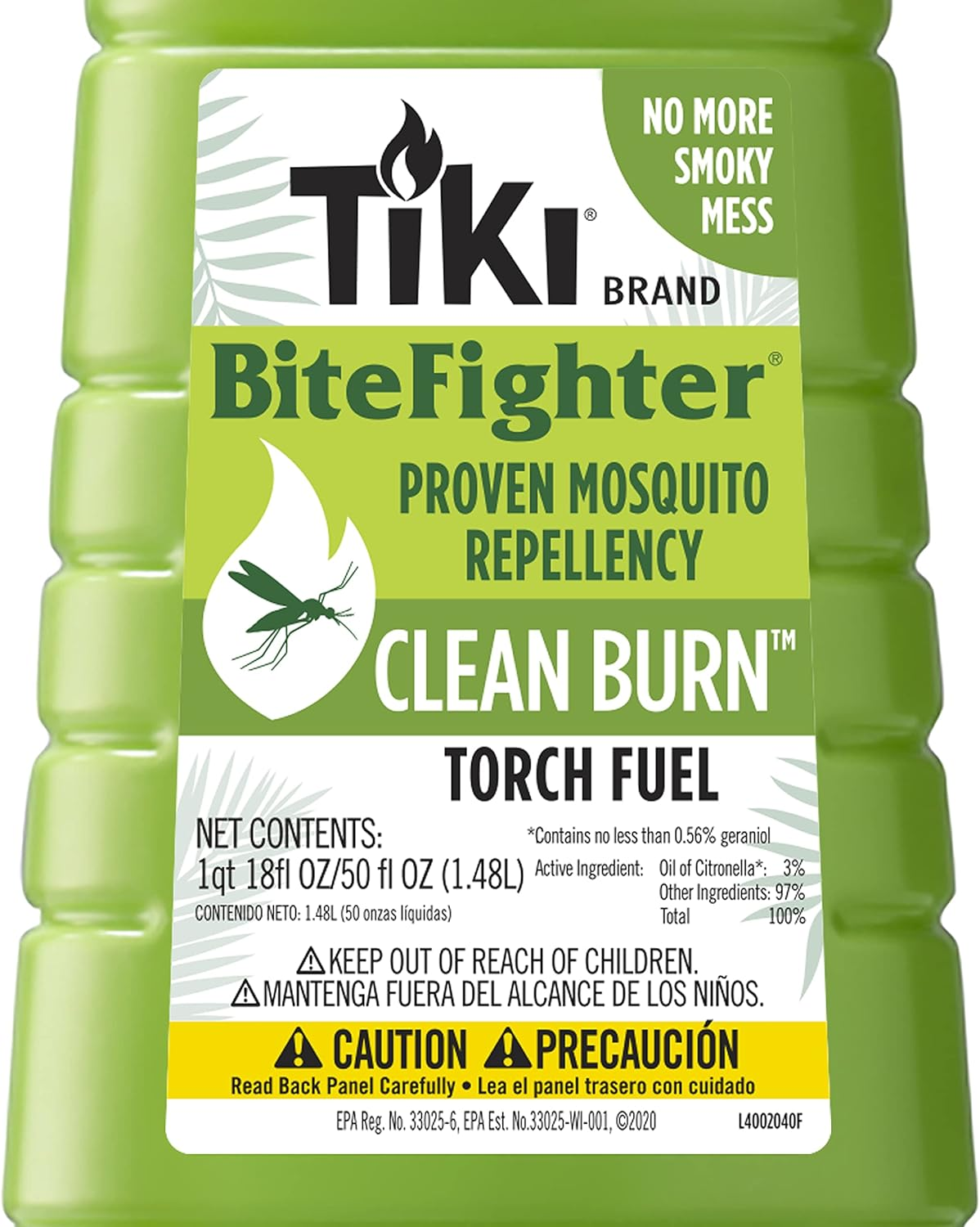 TIKI Clean Burn Torch Fuel, 50Oz, Smokeless & Low-Soot Citronella Fuel, Mosquito Repellent, Plant-Based Torch Fuel for Outdoor, Patio, Garden & Backyard Torches image number 5