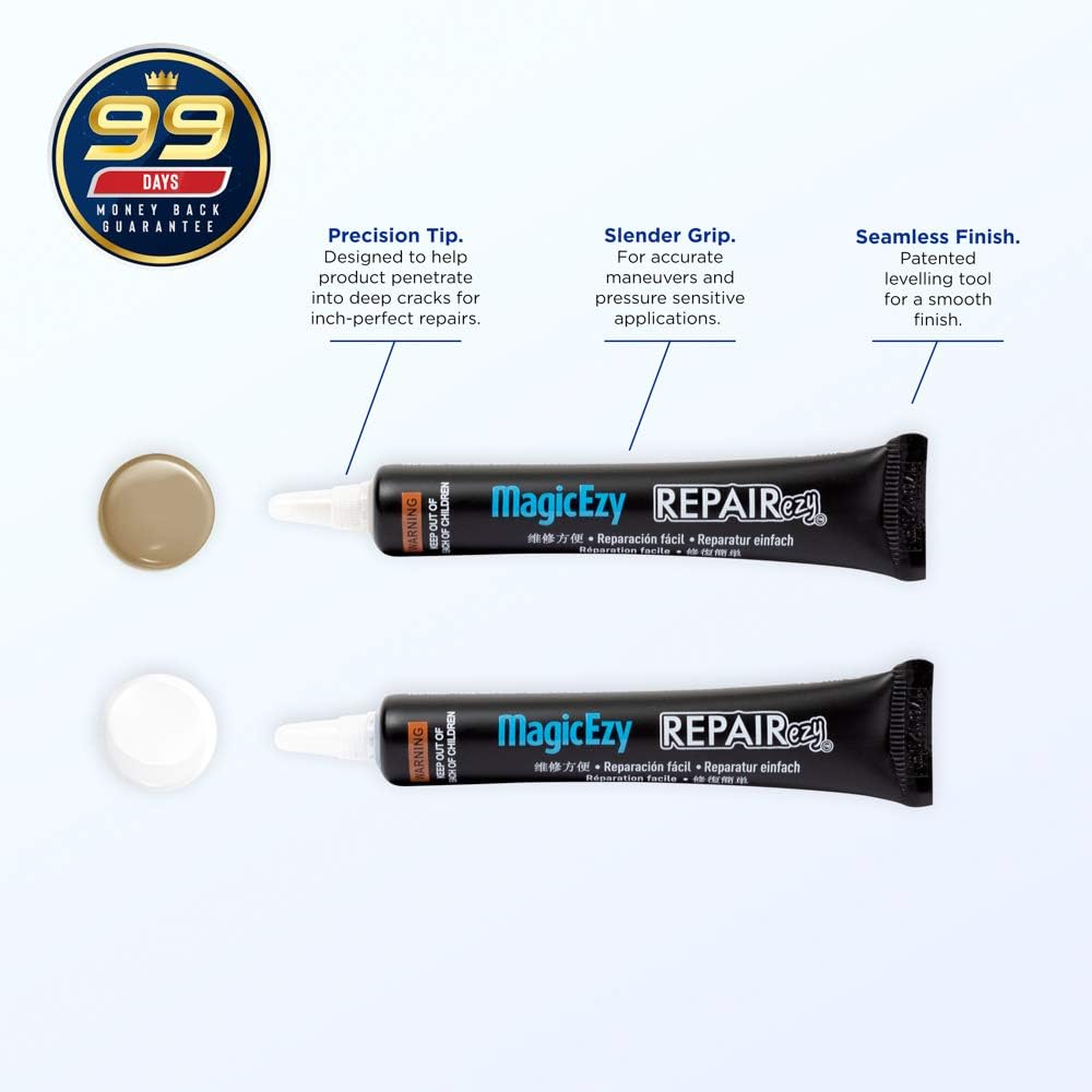 Magicezy Bath & Sink Repairezy (Beige/White) - Tub Repair Kit | Porcelain, Acrylic Tub, Enamel Sink, and Fibreglass Bathtub Repair Kit | Shower Base Refinishing | Chipped Tub Repair image number 3