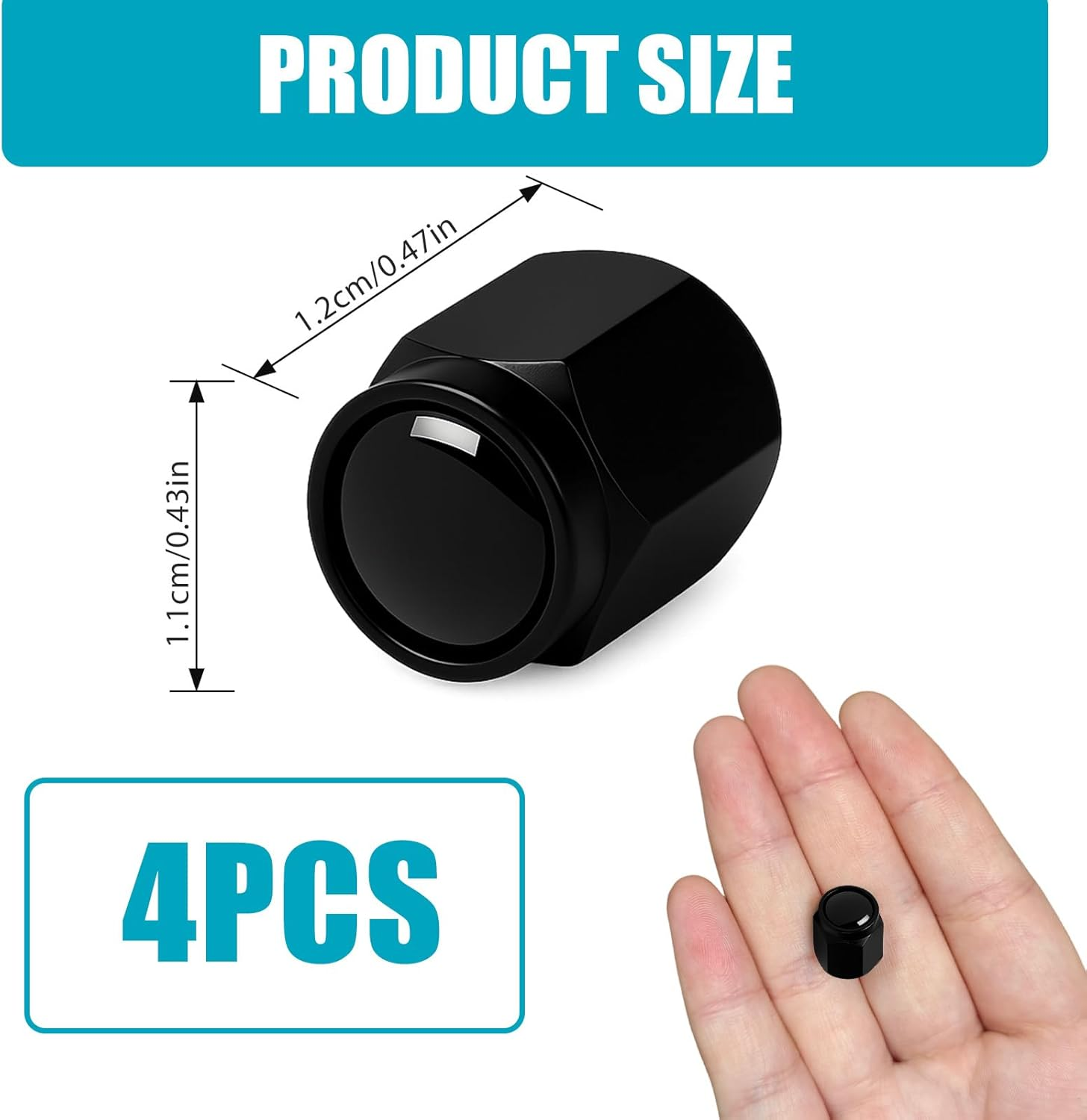 Pack of 4 Tyre Valve Caps Compatible with M M2 M4 M5 M6 M8 X1 X2 X3 X5 X6 M135I M240I Z4 328I X7 Series, Valve Caps Black with Seal for Stable Tyre Pressure, Car Valve Cap