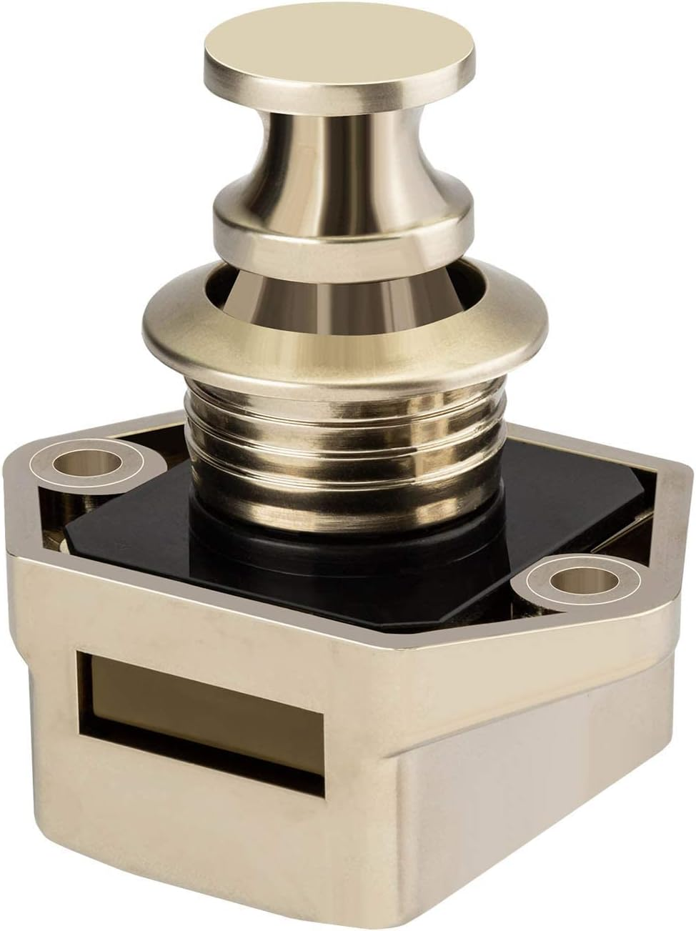 OCGIG 10Pcs RV Cabinet Mini Push Button Latch Locks Catch Door Knobs Gold for RV Caravan Cupboard Handle Nickel Plated - Gold image number 6