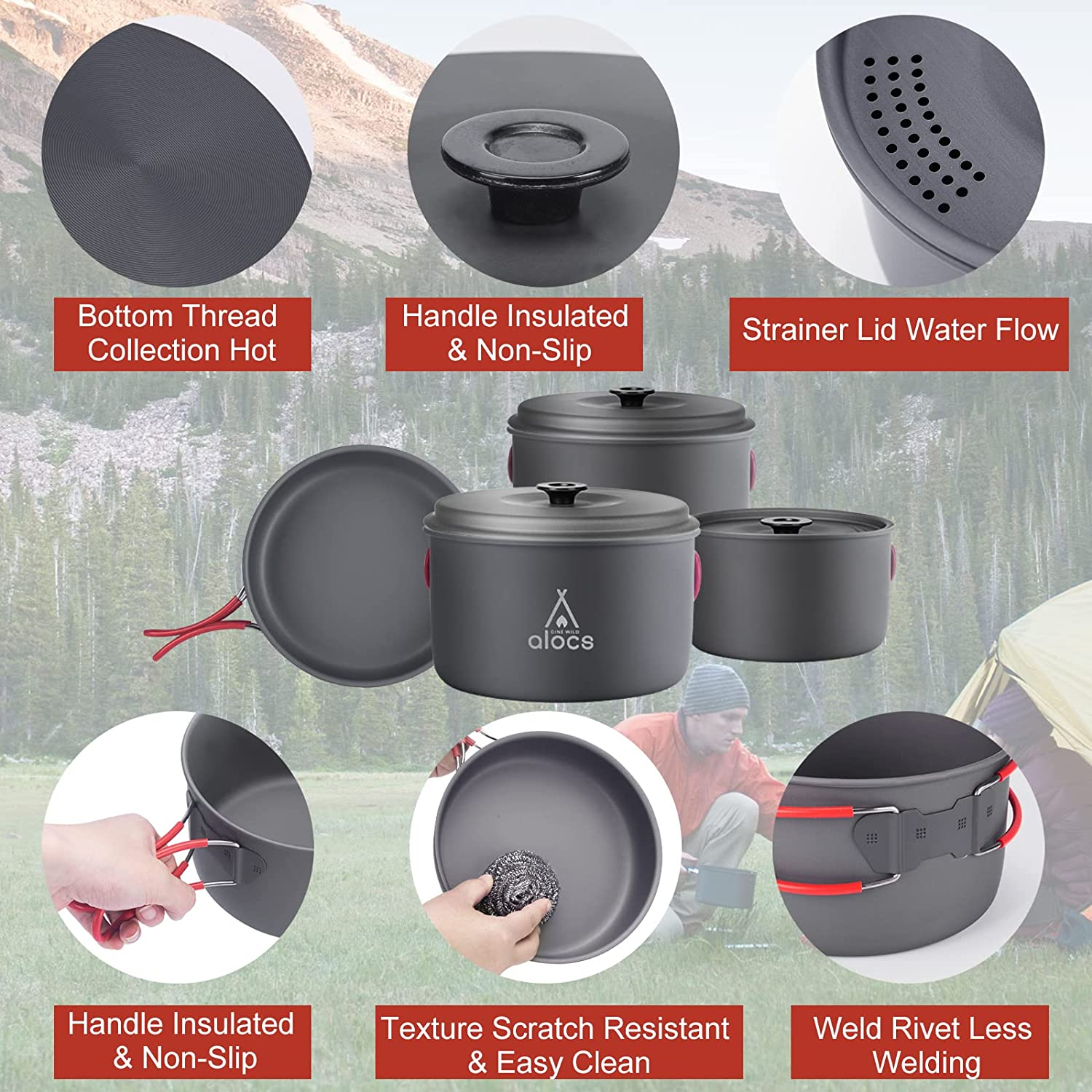 Alocs Multifunctional Camping Cookware.