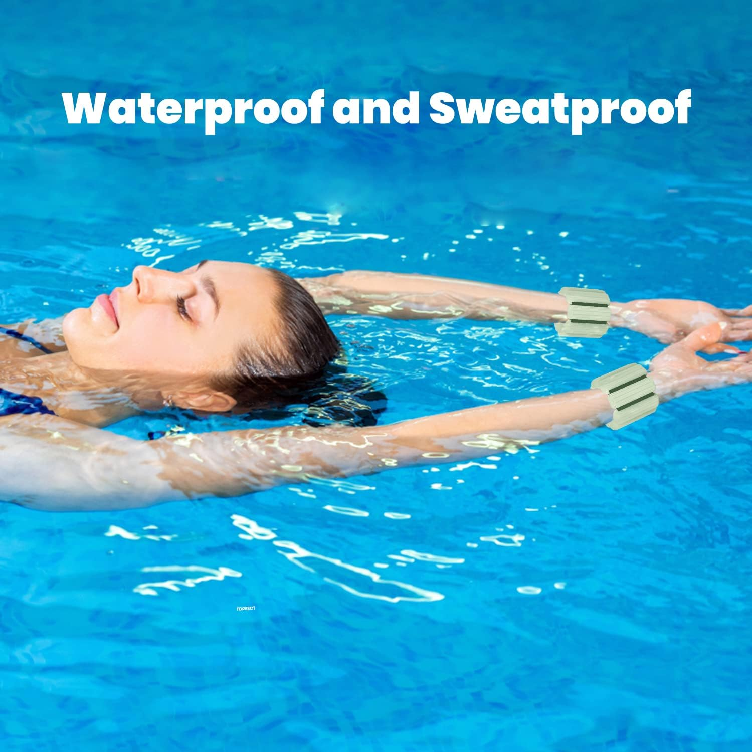 TOPESCT Adjustable Wrist Weights - Set of 2 (1Lb Each) | Wearable Wrist & Ankle Weights Bracelet for Yoga, Dance, Barre, Pilates, Cardio, Aerobics, Walking image number 2