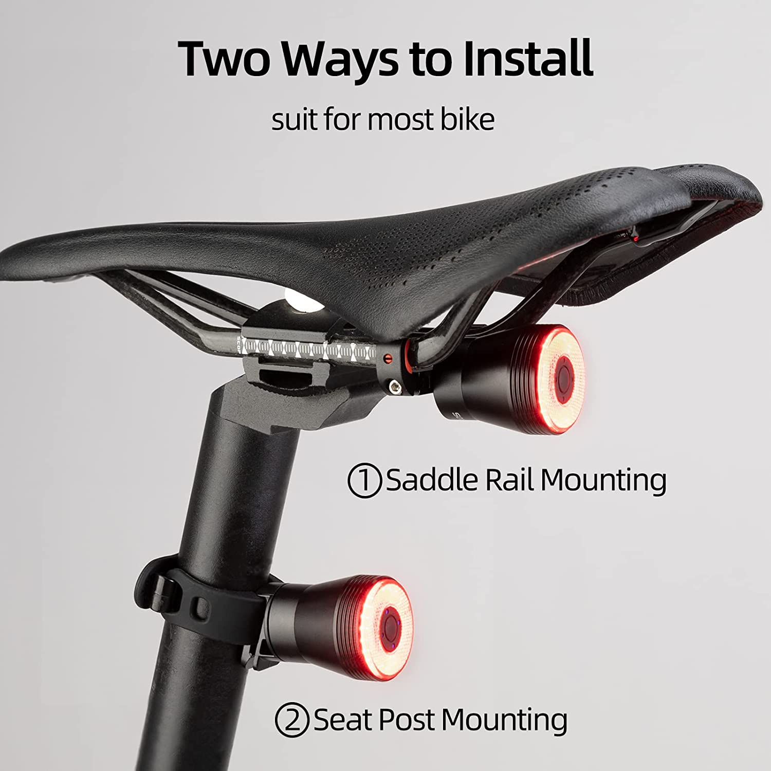 ROCKBROS Bike Tail Light Smart Brake Light Bicycle Rear Tail Light USB Charging IP65 Waterproof LED Bicycle Accessories Lights image number 2