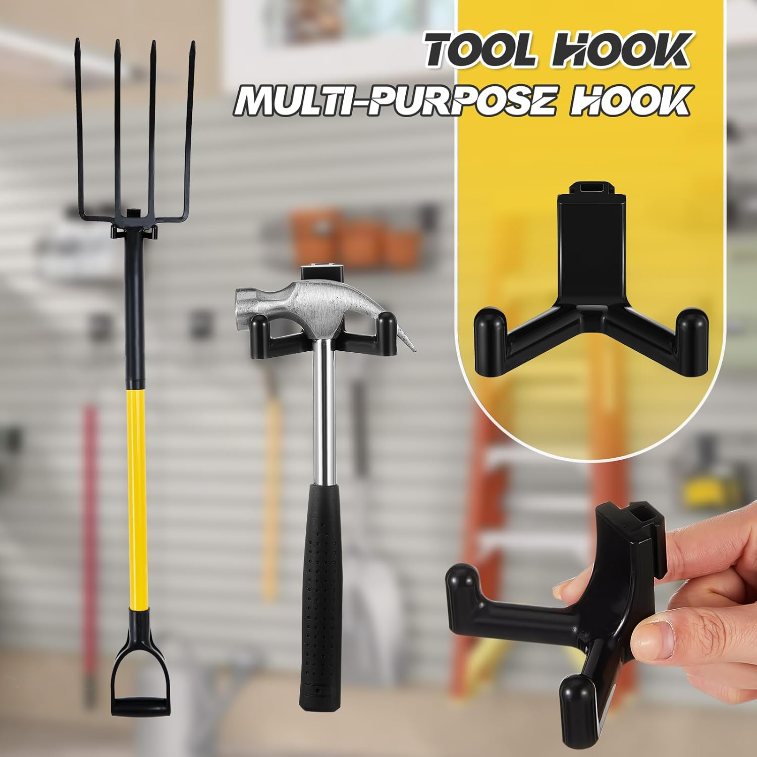 5 Pcs Plastic ABS Tool Hooks Compatible with Lifetime Shed 60305 60118 60127 60138 60141 Etc Not Work on Any Sheds with Horizontal Siding (Black) image number 4