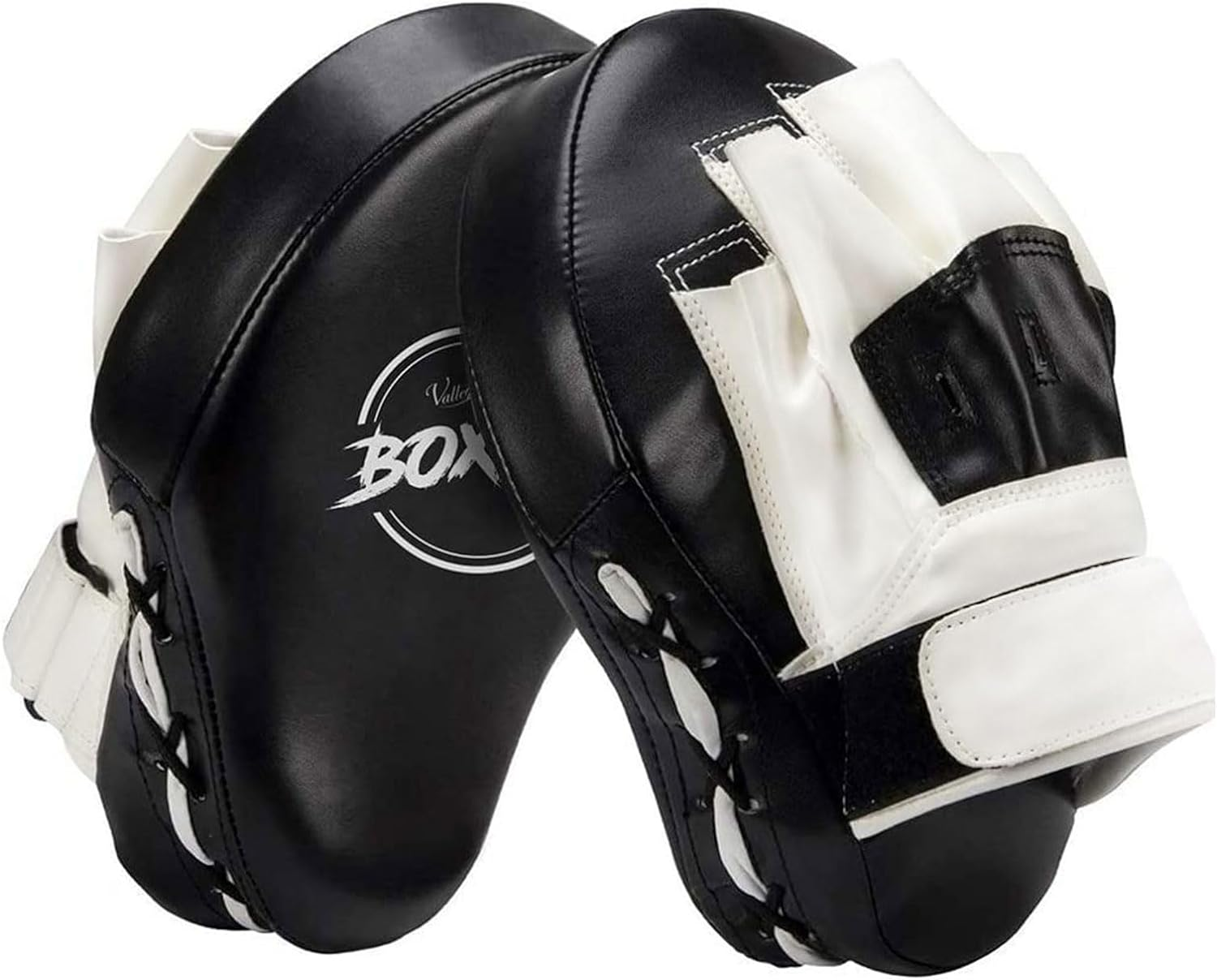 Valleycomfy Boxing Curved Focus Punching Mitts- Leather Training Hand Pads,Ideal for MMA Karate, Muay Thai Kick, Sparring, Dojo, Martial Arts