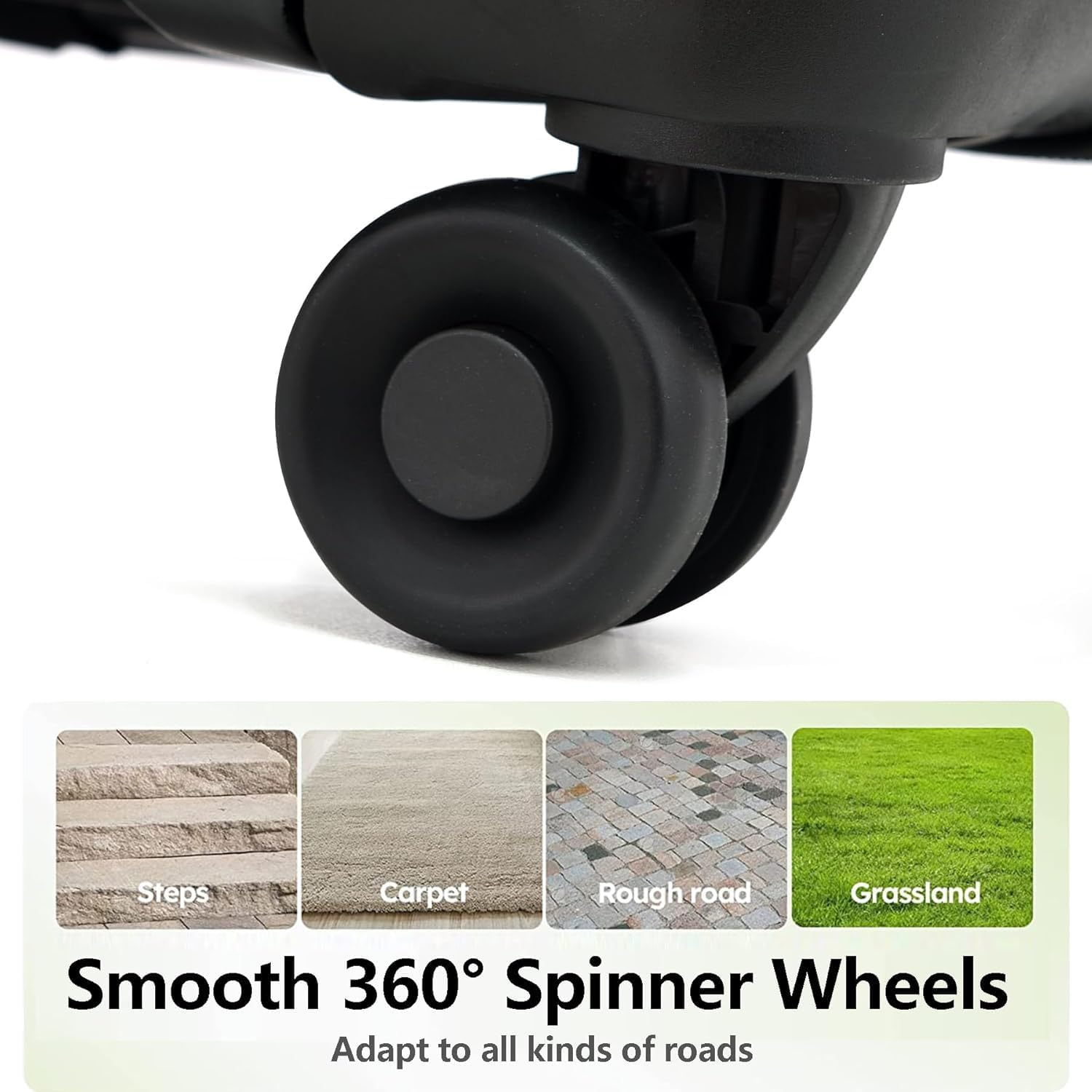 Tydeckare ABS+PC Luggage Set 2028 Inch Lightweight Spinner Wheels., Black, 3-Piece Set (20/24/28), Fashion image number 2