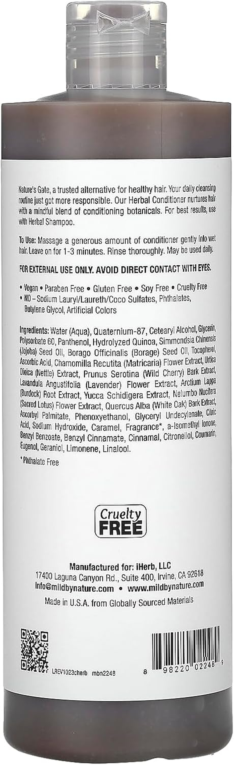 Mild by Nature (Nature'S Gate), Herbal Conditioner for Normal Hair, 16 Fl Oz (473 Ml) image number 1
