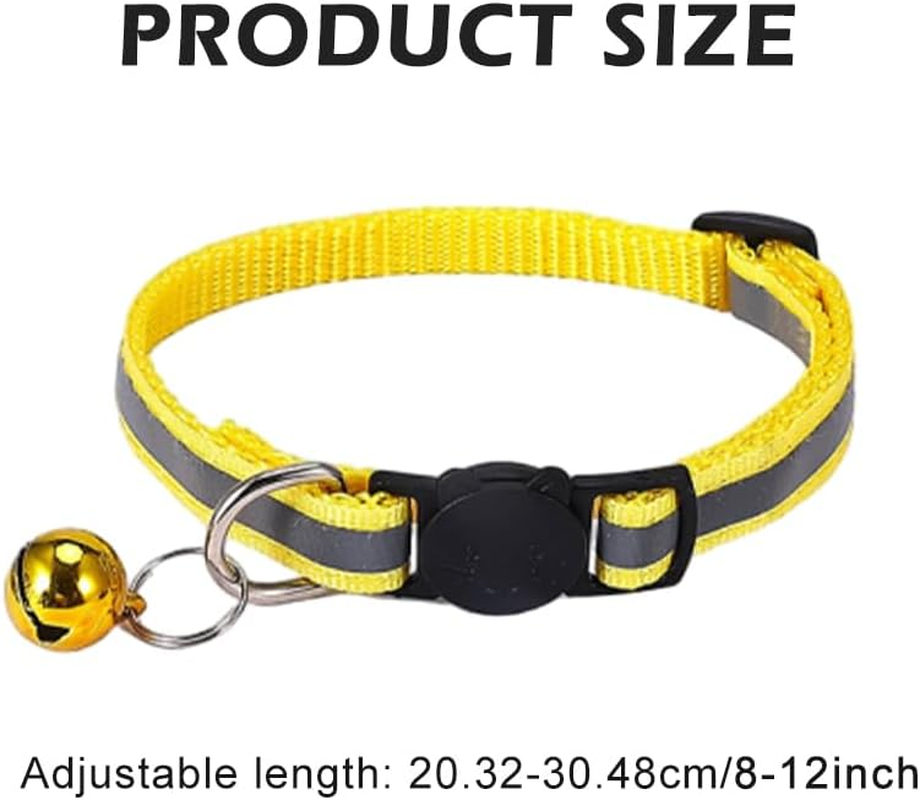 6 PCS Breakaway Cat Collar with Reflective Nylon Strip and Bell, Adjustable Breakaway Cat Collars for Girl Cats Male Cats and Puppy Pet Supplies image number 5