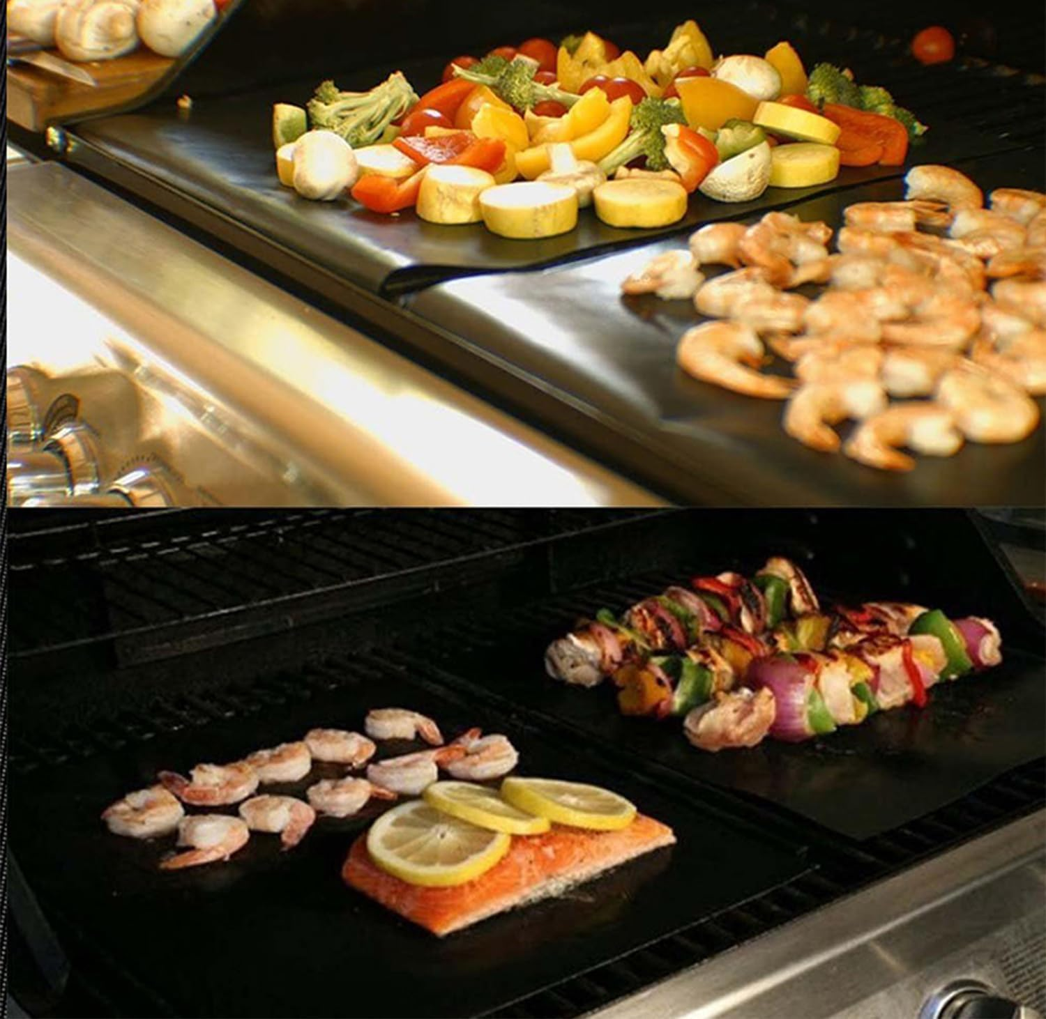 Heavy Duty BBQ Grill Mats, Non-Stick Reusable Oven Liners, 5 Pack &ndash; PTFE Coated Glass Fiber Baking Mats for Gas BBQ, Electric Grill & Microwave (400Mm X 330Mm) image number 1