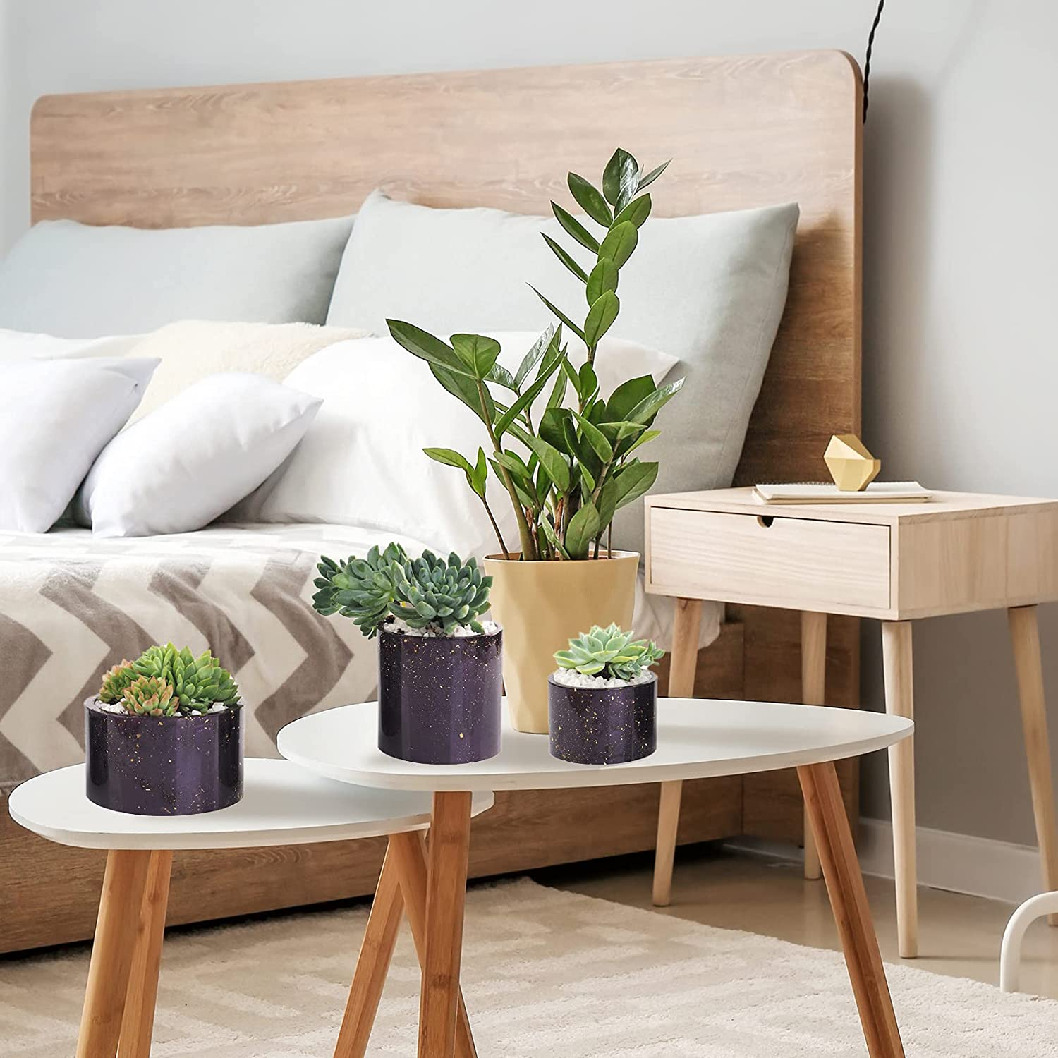 Round Pots Resin Molds,Plant Pots Molds, 3 Sizes Plant Pots Silicone Molds Succulent Plants Concrete Planter Vase Molds for DIY Gardening Pots Craft Home Decorations,3Pcs image number 5