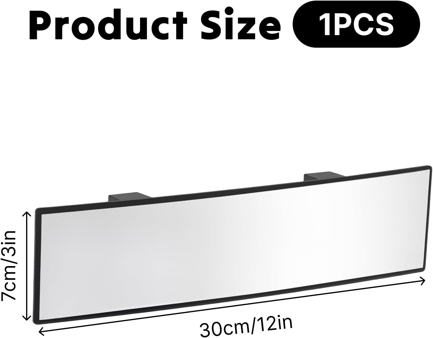 Universal 12 Inch Panoramic Convex Rear View Mirror, Clip-On Wide Angle Interior Mirror for Cars, Suvs, and Trucks to Effectively Reduce Blind Spots and Enhance Visibility image number 5