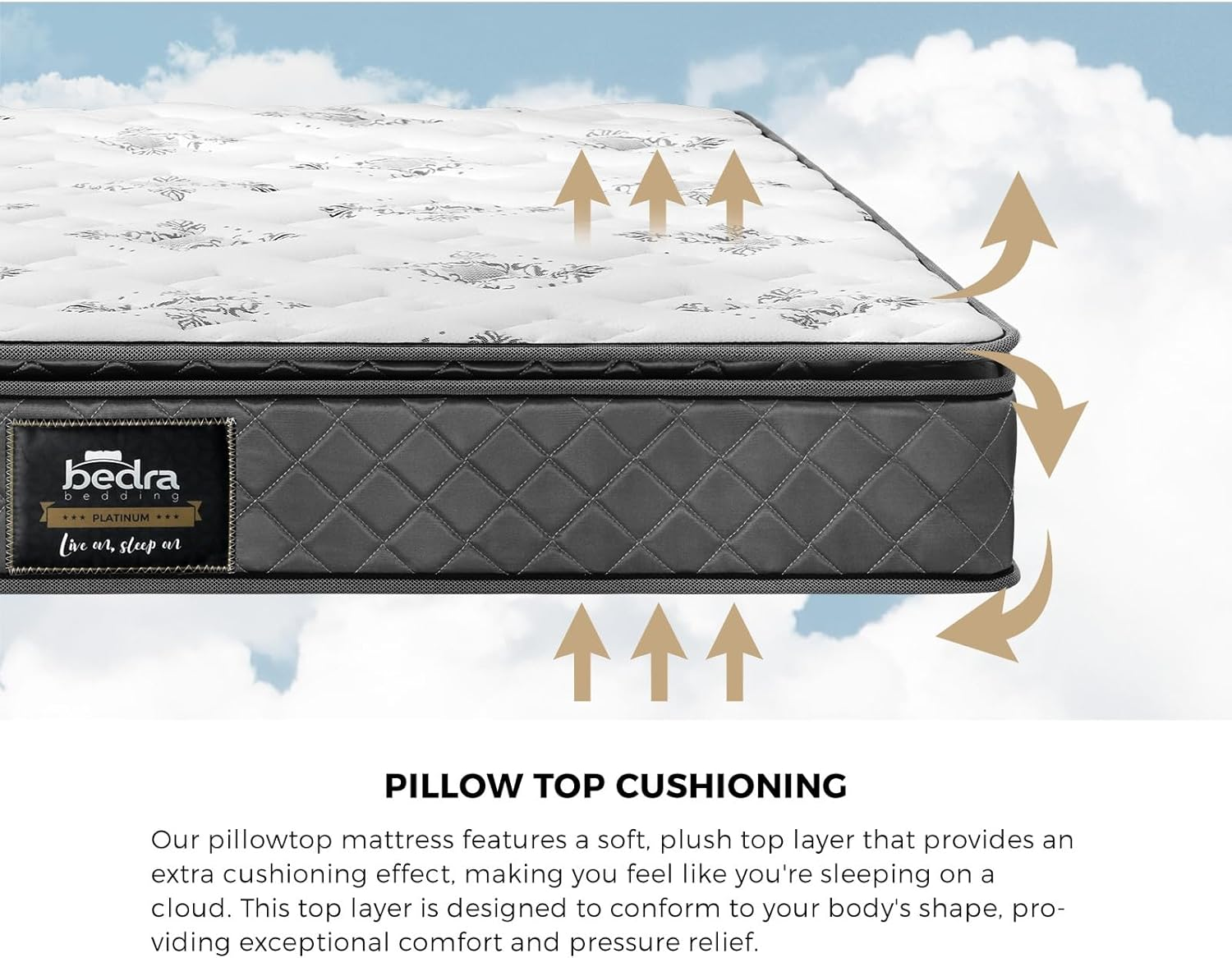 Bedra Bedding King Single Mattress with Bonnell Spring and Full Body Support King Single Bed Mattress Medium Firm 21Cm Thickness