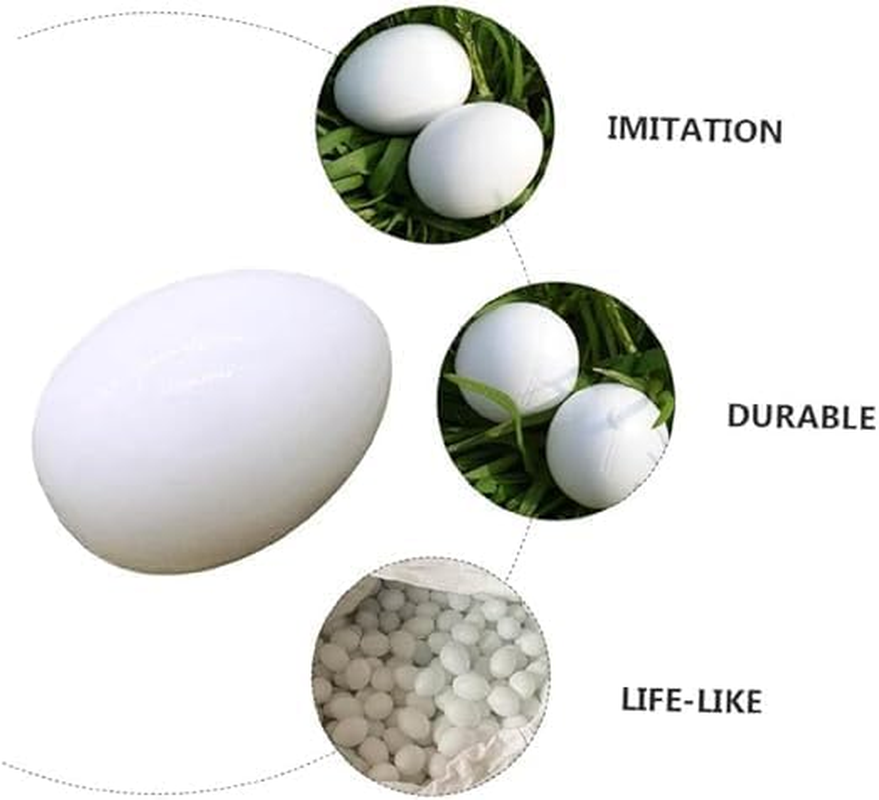 10Pcs Solid Parrot Plastic Fake Eggs Realistic Simulated Fake Bird Eggs for Hatching Mini Macaw Cockatoo African Grey Eclectus Trick Birds to Stop Laying Eggs image number 1
