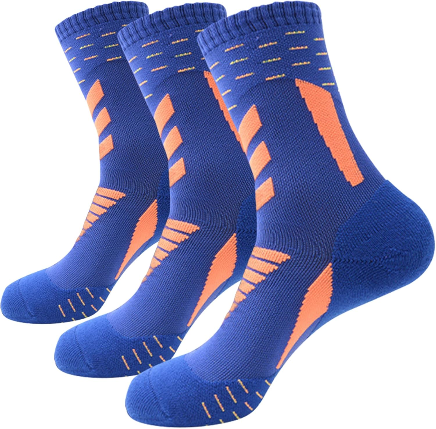 Dress Cici Athletic Cushion Quarter Socks for Men, Nylon Half Crew Training Socks, Basketball Running Hiking Socks (3 Pack)