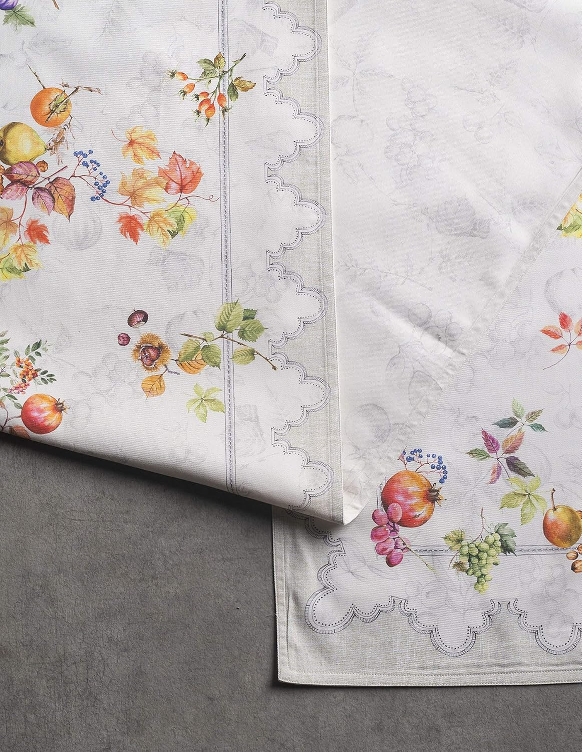 Maison D' Hermine Table Runner 100% Cotton Double Layer Table Runners 72 Inches Long for Thanksgiving Christmas Decorations Home Kitchen Dining Party Wedding (Fruit D'Hiver, 14.5" X 72") image number 4