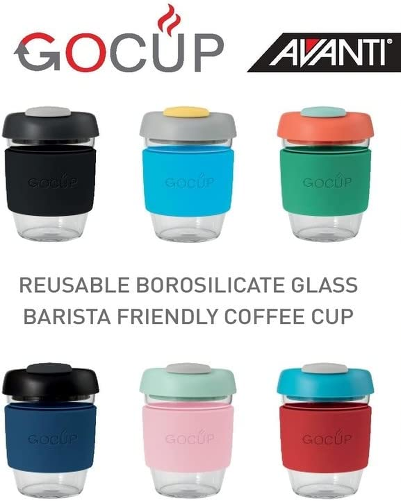 Avanti Gocup Borosilicate Glass Travel Cup, 355 Ml / 12 Oz Capacity, Pink/Mint/Grey image number 2