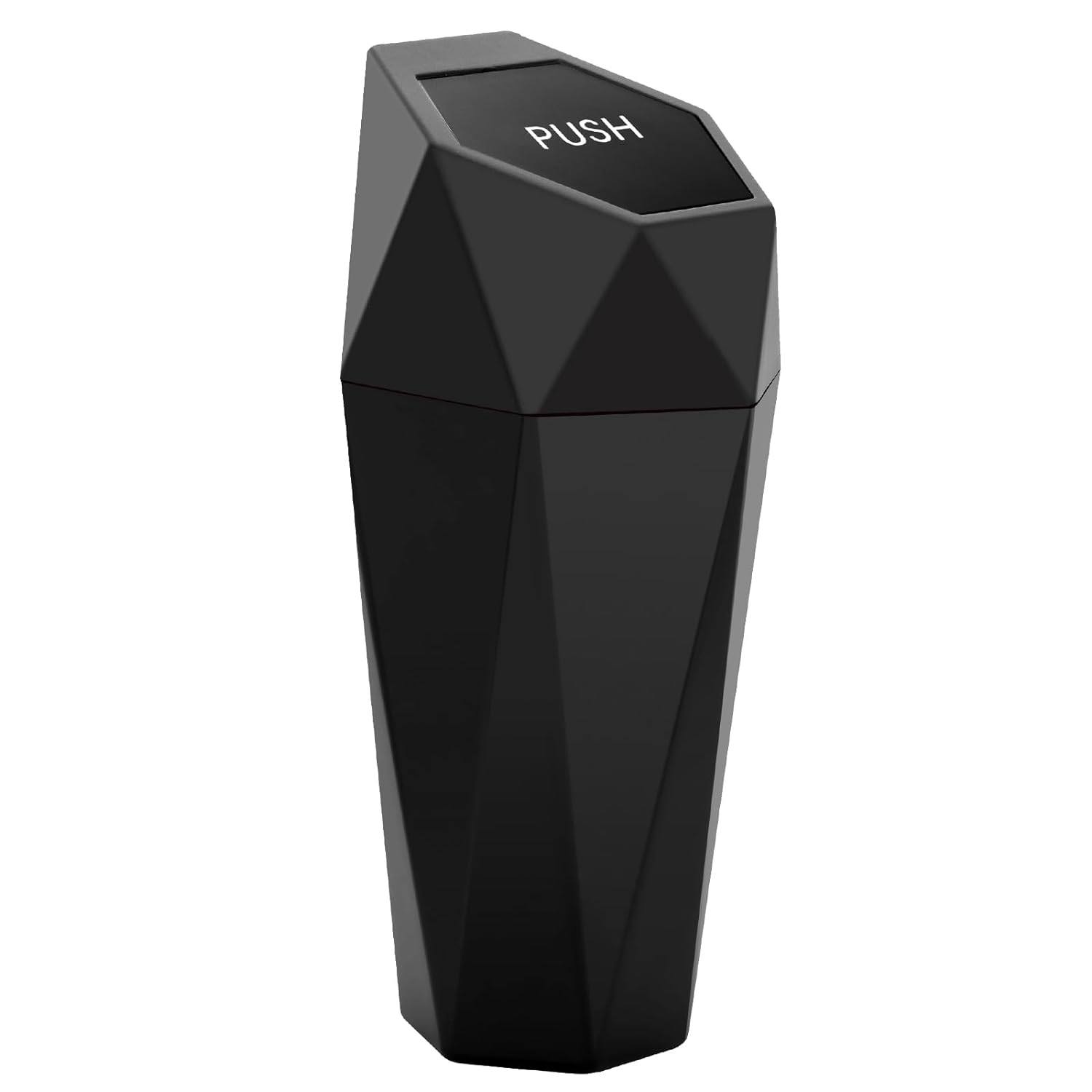 Ginsco Car Trash Can with Lid, 2 Pack Cup Holder Garbage Can for Car, Garbage Bin Cars Accessories for Interior, Leakproof Small Trash Bin, Mini Trash Can for Cars, Home, Bedroom, Office(Black)