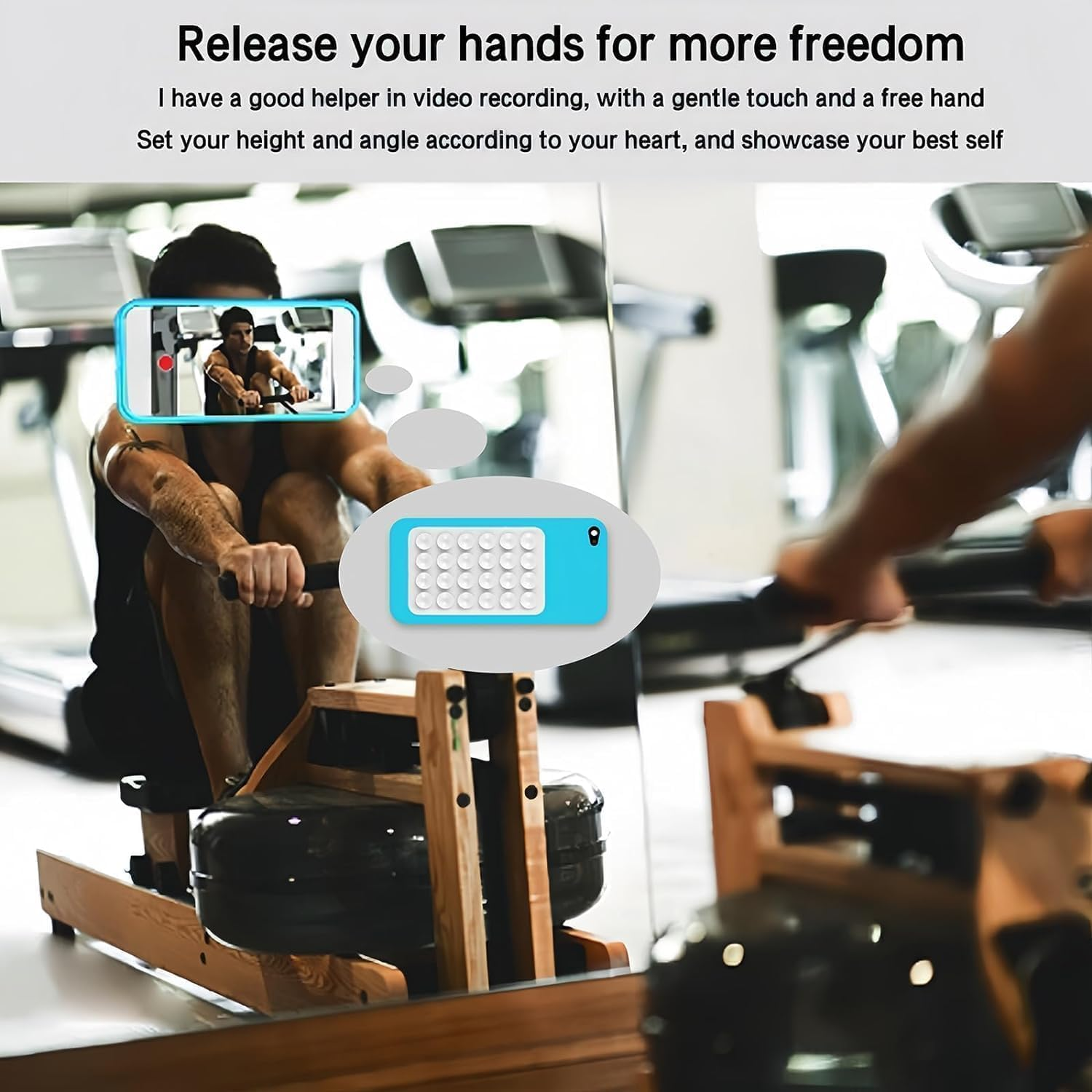 Silicone Phone Suction Mount Holder 6-Pack - Octobuddy Sticky Grip Pad for Iphone Android Cases - Selfies, Videos, Hands-Free Use image number 5