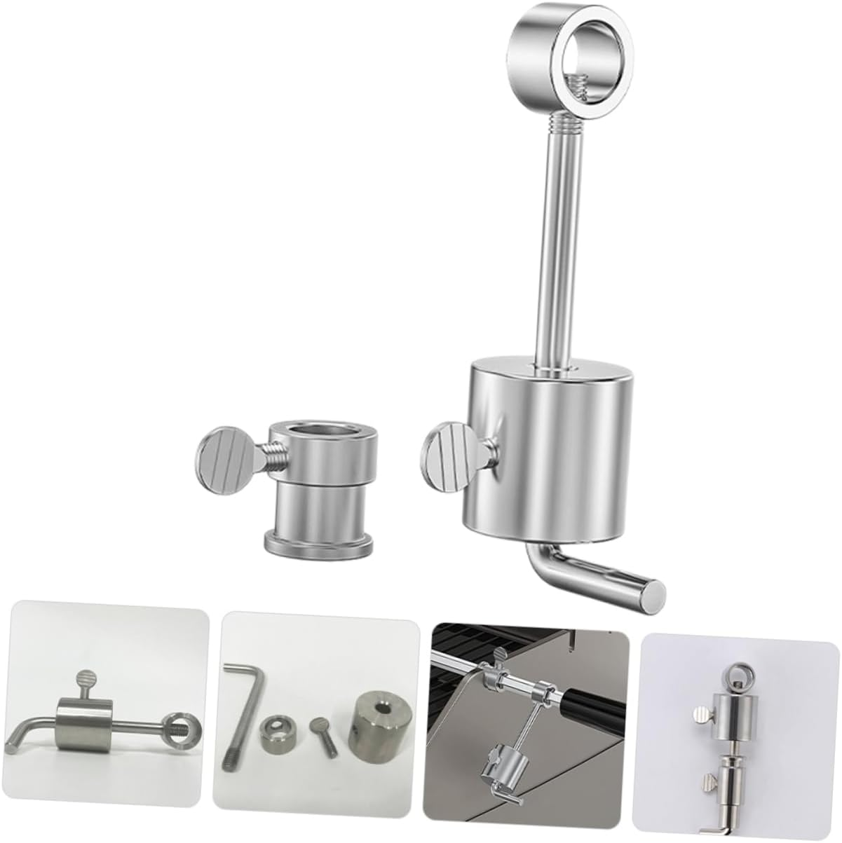 Milisten Rotisserie Balance Weight Adjustable Stainless Steel Spit Rod Stopper for Even Cooking on Electric and Outdoor BBQ Grills image number 2