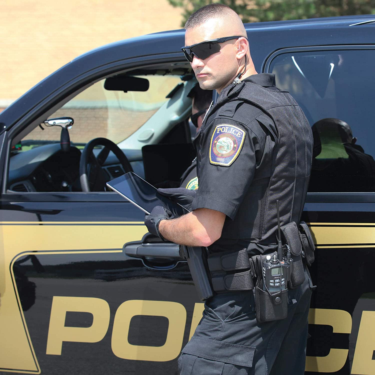 Bianchi 7960 BSK Black Sam Browne Belt with Chrome Buckle image number 1