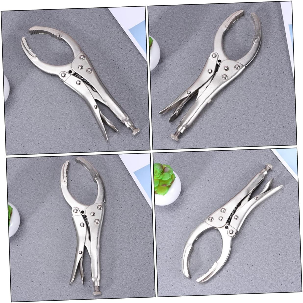 Angoily 2Pcs Locking Grip Oil Filter Wrench Tool for Easy Removal and Vise Holding Construction Ergonomic Design for Mechanics and Use image number 4