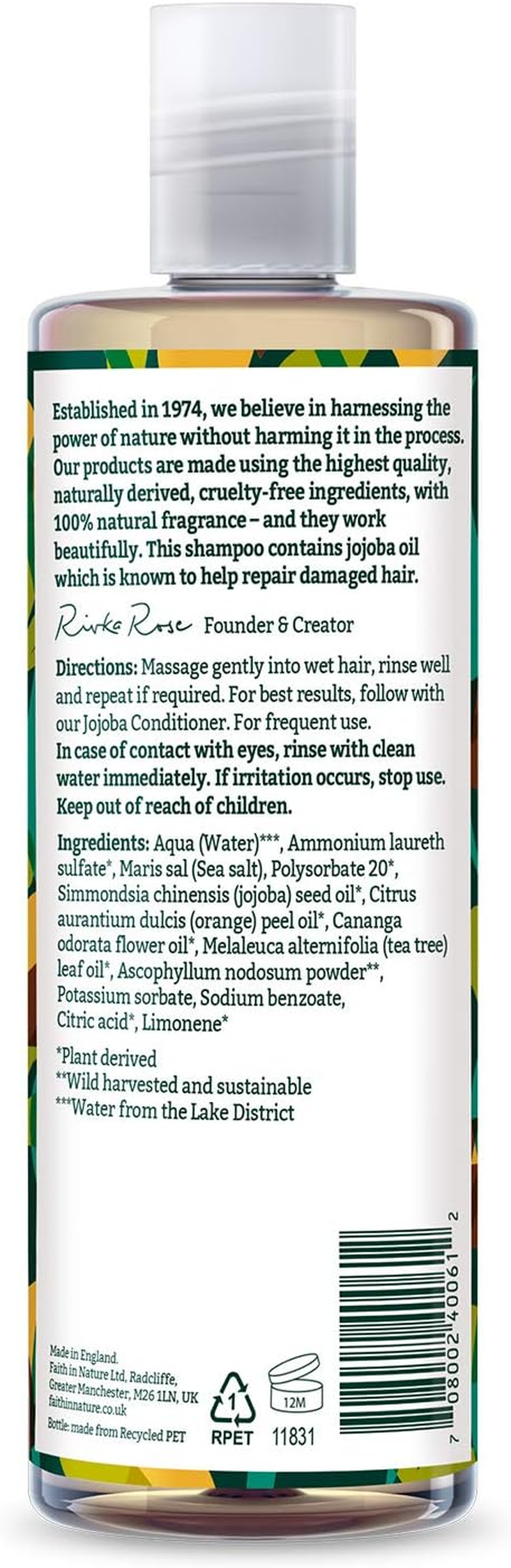 Faith in Nature Vegan Jojoba Shampoo 400Ml image number 4
