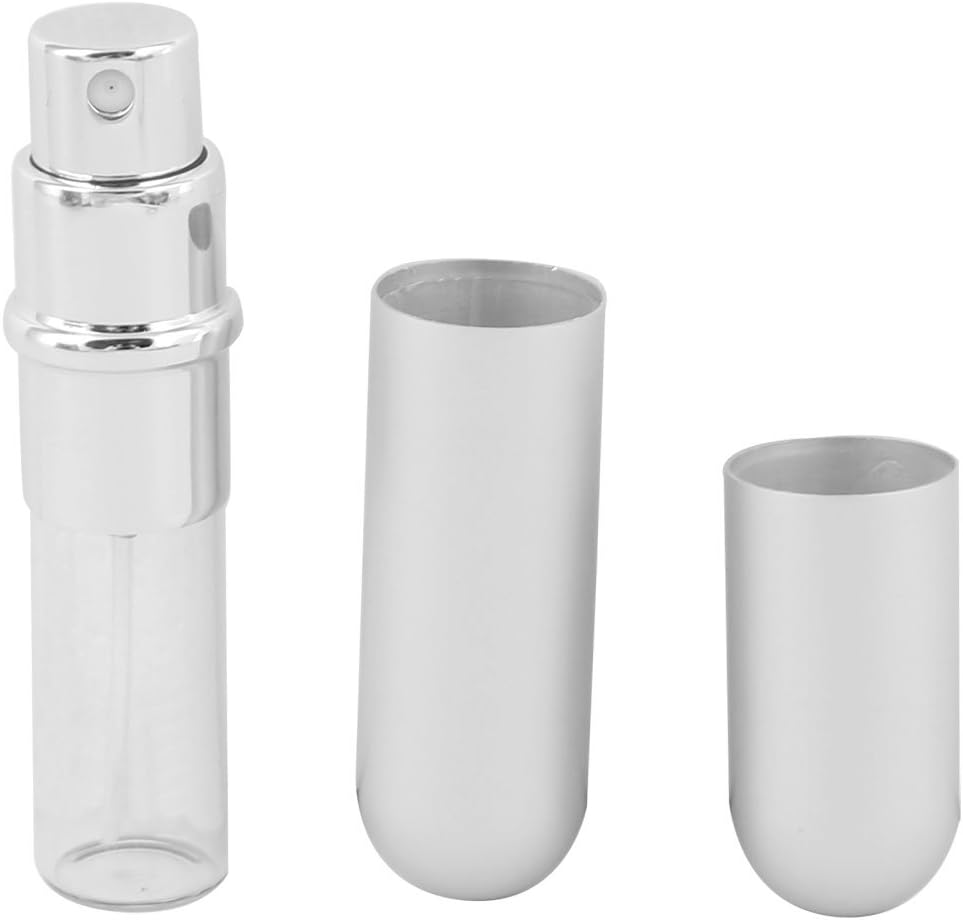 Ruilogod 6Ml Portable round Lipstick Shape Mini Perfume Spray Bottle Atomizer Case Silver Tone (Id: E69 13D 0Aa D31 37F image number 1
