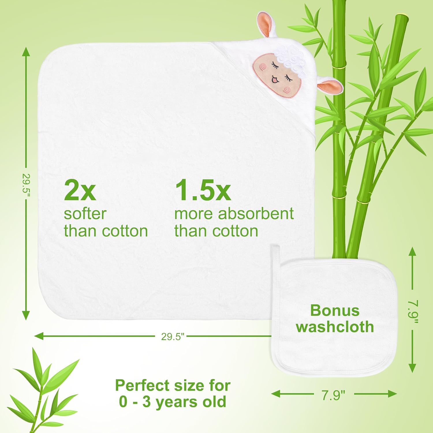 My First Noahs Ark 7 Pcs Baptism Gift Set, Dedication, Christening and Baptism Gifts for Girl and Newborn Baby, Includes Bamboo Washcloth and Hooded Towel, Baby Bath Book, 3 Bath Toys and Gift Bag image number 4