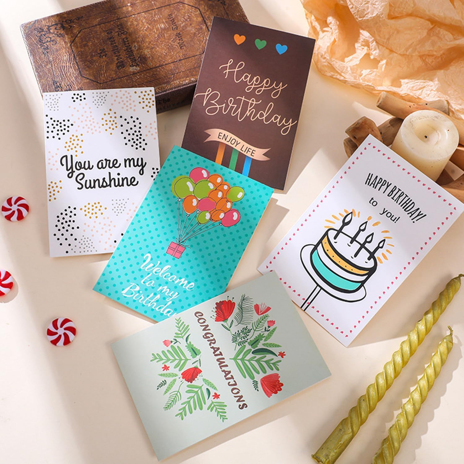 SYTHAK 40PCS All Occasion Cards Assortment with Envelopes - 4X6 Inch Bulk Greeting Cards and Blank Notes,40 Unique Designs-Birthday,Thank You,Congratulations,Wedding,Baby, Friendship,Sympathy. image number 5