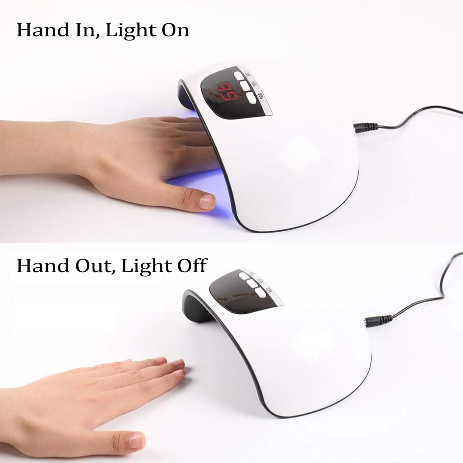 ANGNYA U V Light for Gel Nails, Led Nail Lamp with 3 Timer Setting and Automatic Sensor, Professional Gel Nail Lights Nail Art Manicure Tools for Home and Salon image number 3