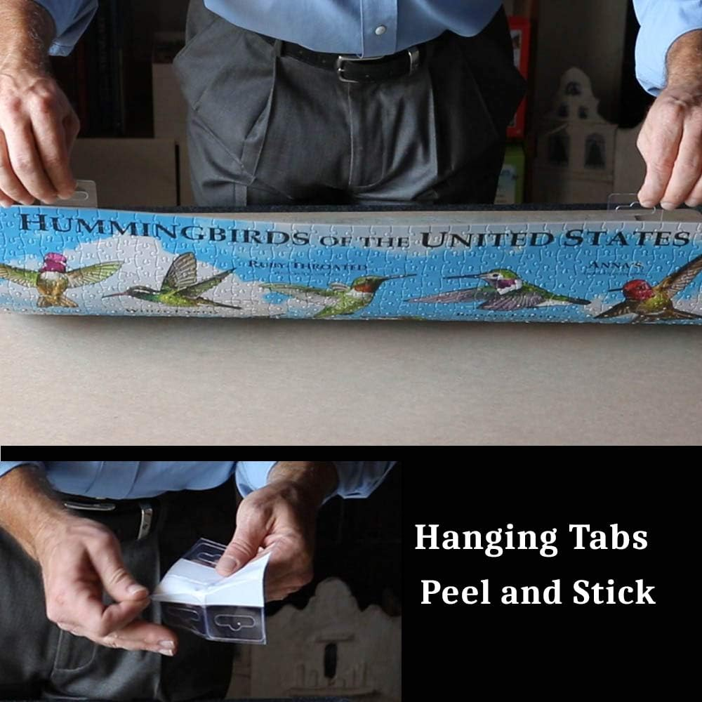 PUZZLE EZ Preserve 5 X 1000 Piece Puzzle Glue Sheets Clear Saver Peel and Stick Extra Large Thick No Mess Adhesive Sheets with Hanging Tabs for Puzzle Framing image number 4