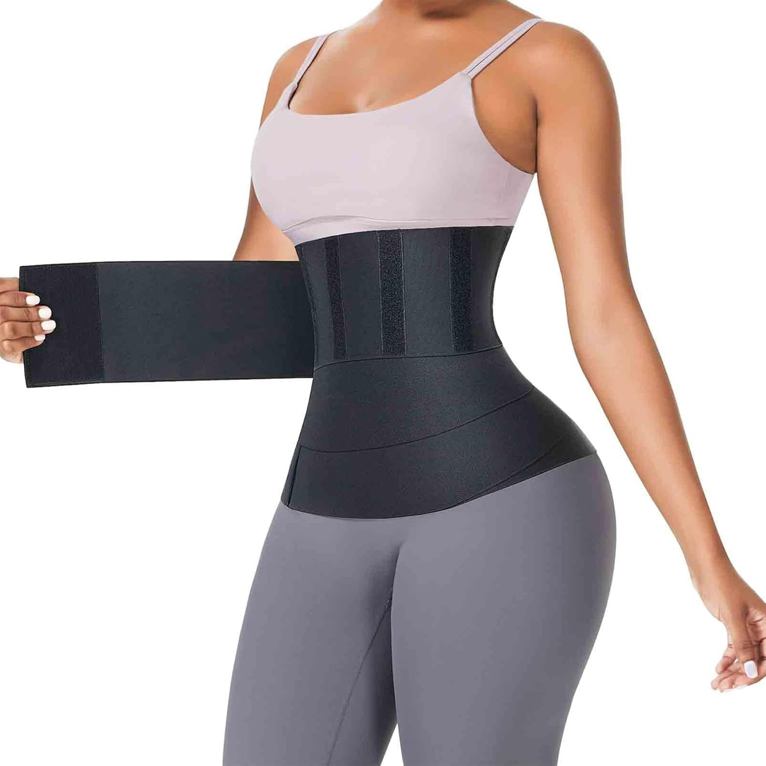 YTJYZB Waist Trainer for Women Weight Loss Tummy Control Sweat Sauna Slim Belly Belt, Adjustable Compression Waist Trimmer Wrap, Body Shaper Waist Cincher Trimmer Belt