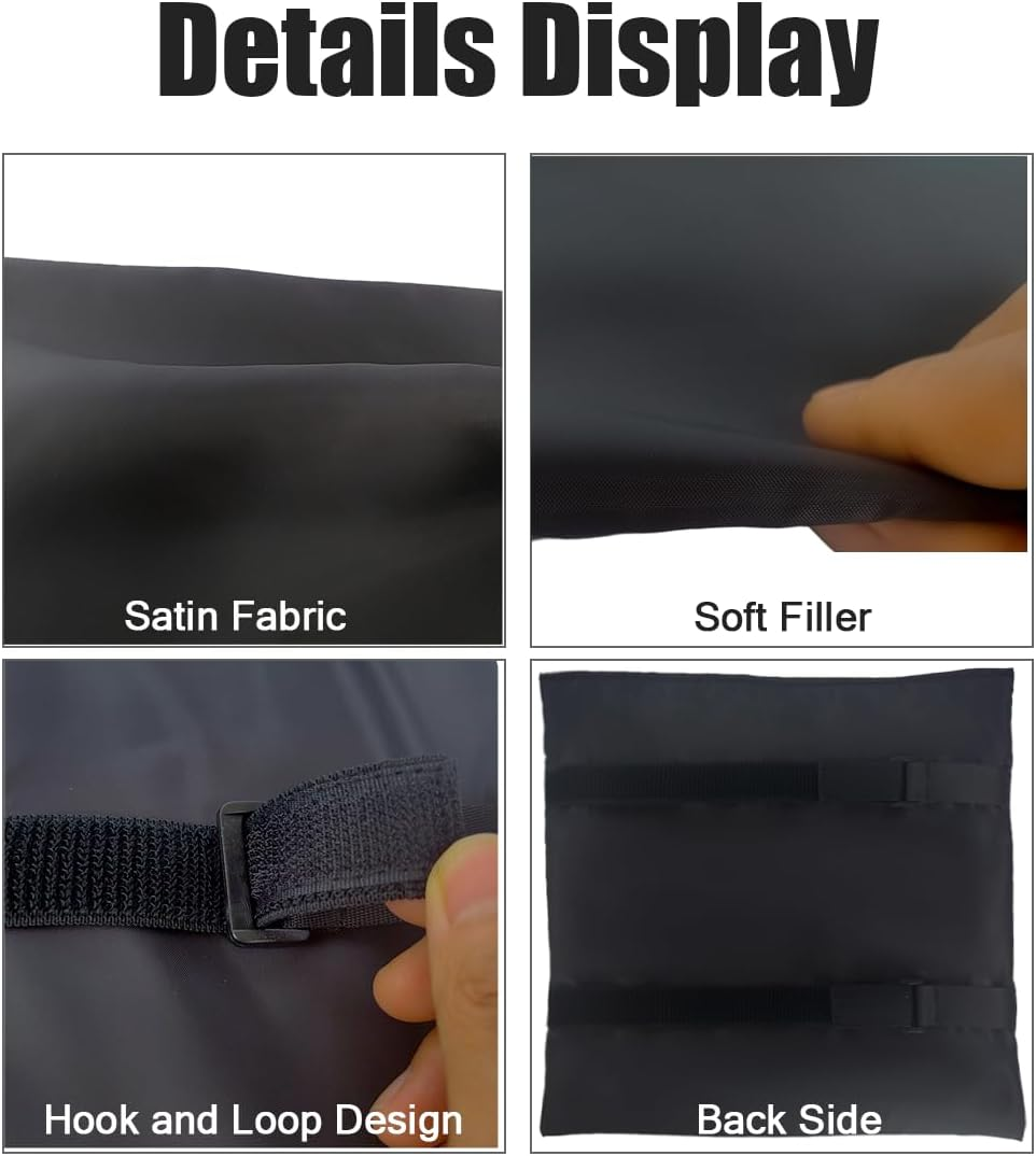 2Pcs Satin Car Seat Headrest Cover for Babies, Soft and Comfortable Baby Car Seat Hair Protector,Skin-Friendly Headrest Cover for Hair Protection (Black) image number 4