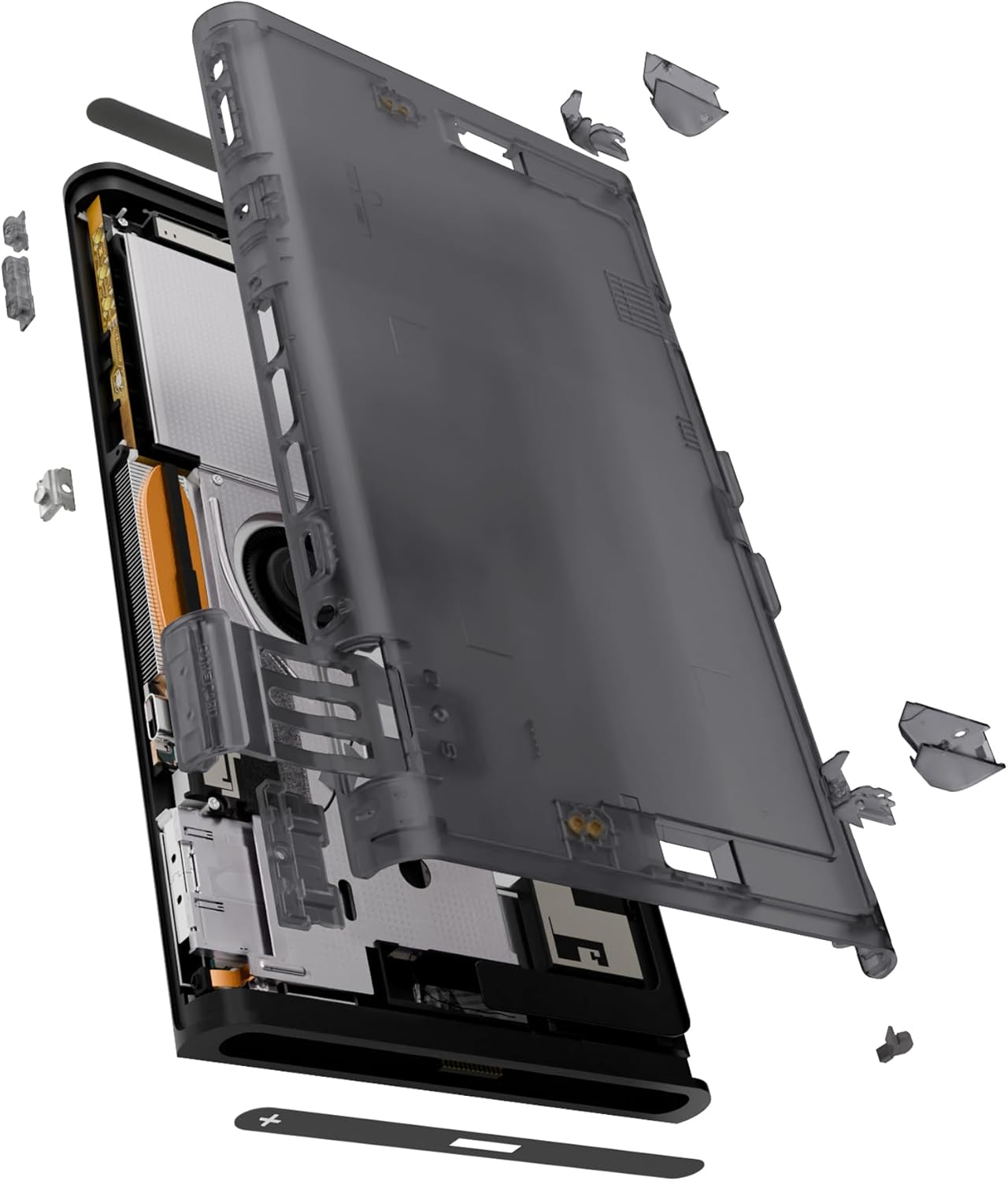 Extremerate Replacement DIY Rear Back Plate for Nintendo Switch 2 Handheld Console, Custom Housing Cover Shell Case for Switch 2 (Without Kickstand) - Clear Slate Black - Clear Blue image number 6