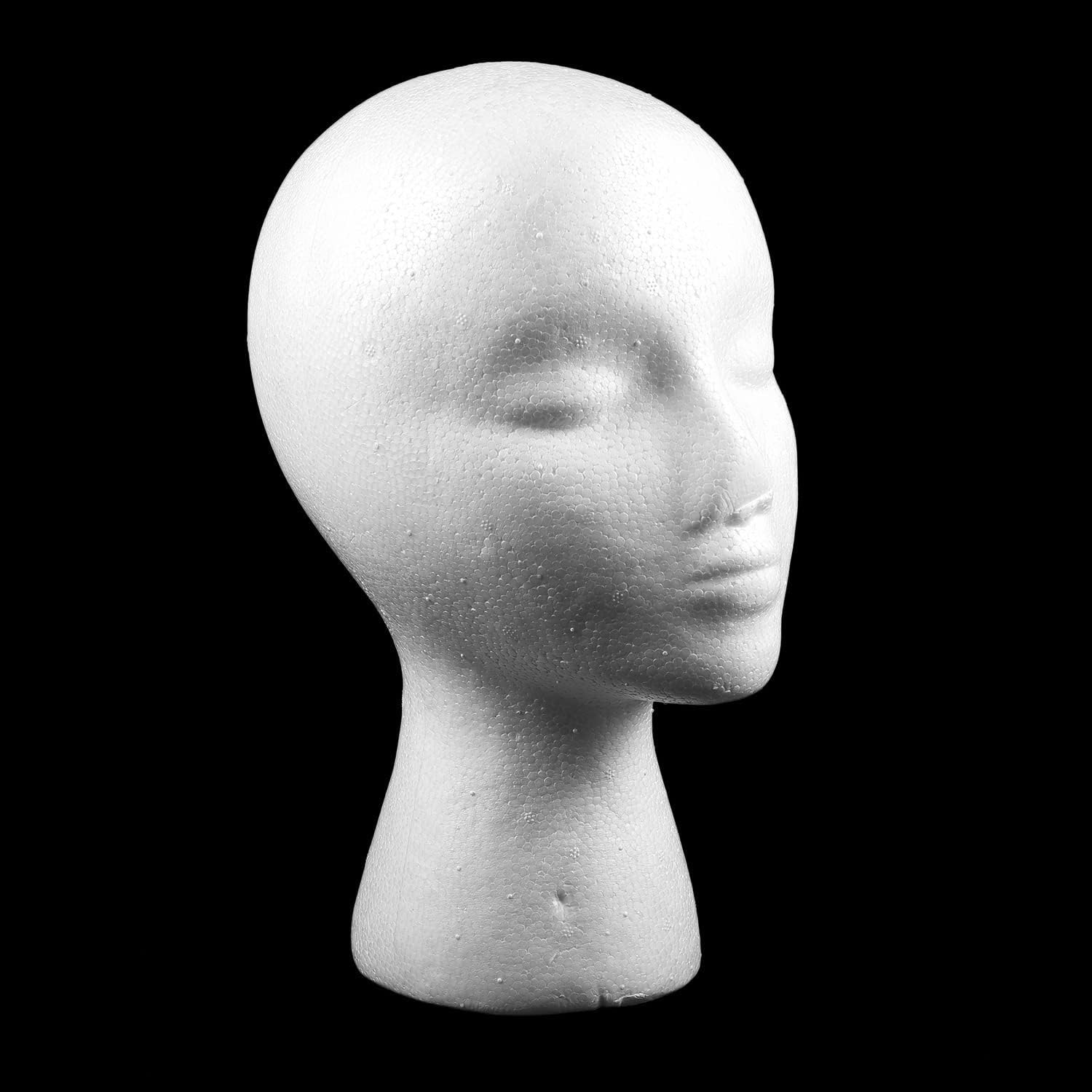 Dropfree 27.5 X 52 Cm Faux Mannequin Head Female Foam (Polystyrene) Exhibitor for Cap, Headphones, Hair Accessories and Wigs Women Mannequin Foam image number 1