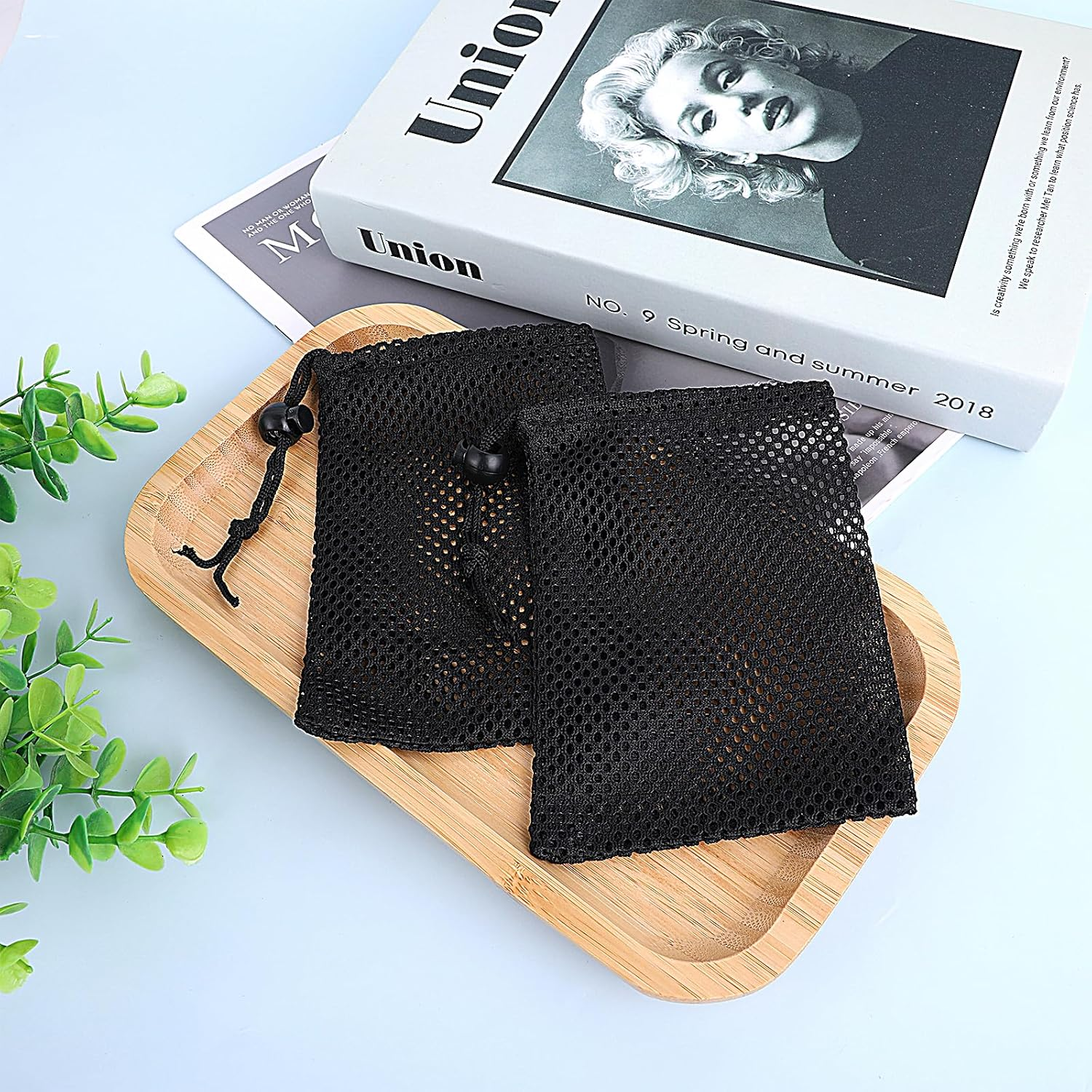 6 Pcs Nylon Storage Mesh Bags, 6 X 4" Mesh Drawstring Bag, Portable Nylon Storage Bags, Small Mesh Bag, Small Travel Stuff Bags image number 4