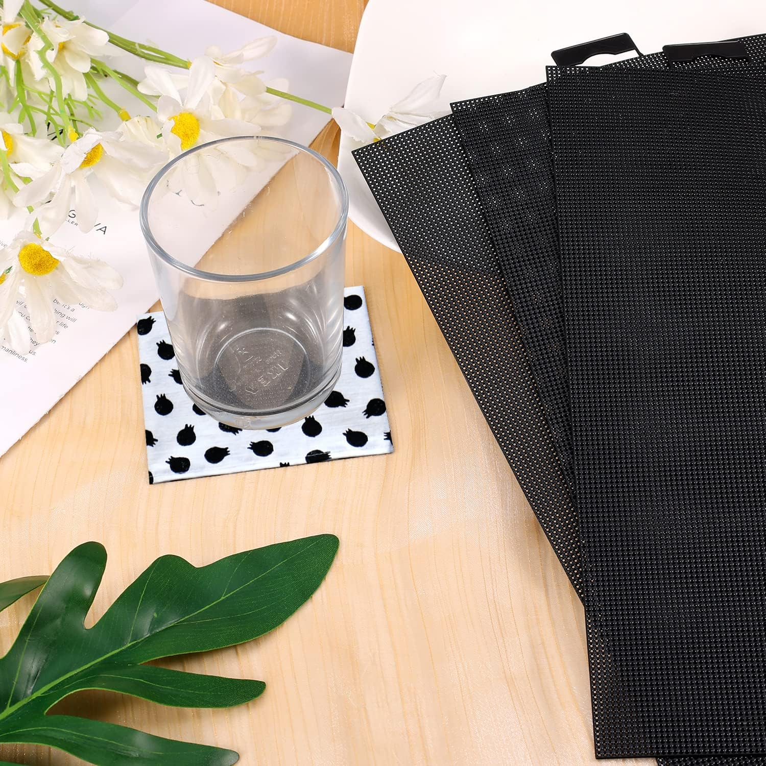 4Pcs Plastic Mesh Canvas, 14 CT Black Plastic Mesh Canvas Sheets Plastic Mesh Screen for Embroidery Making Crafts DIY Crochet Projects (11X8.2 Inch) image number 3