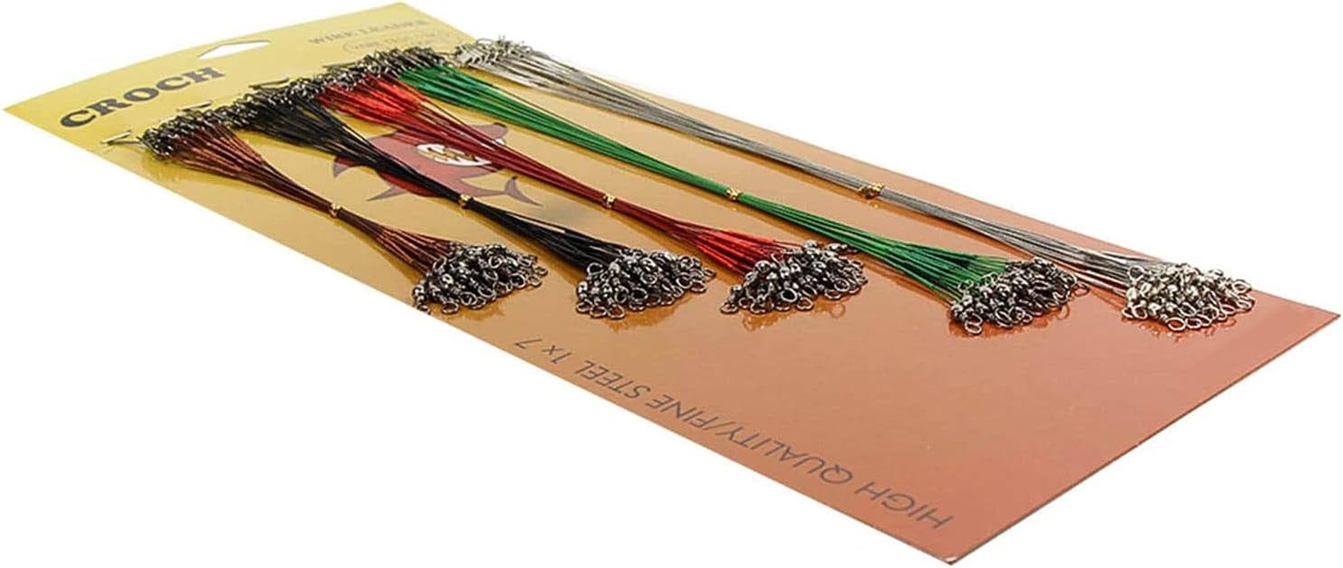 100Pcs Fishing Wire Leader Rigging Trace Spinner Wire with Swivels and Snaps Test 28.6Lbs image number 6