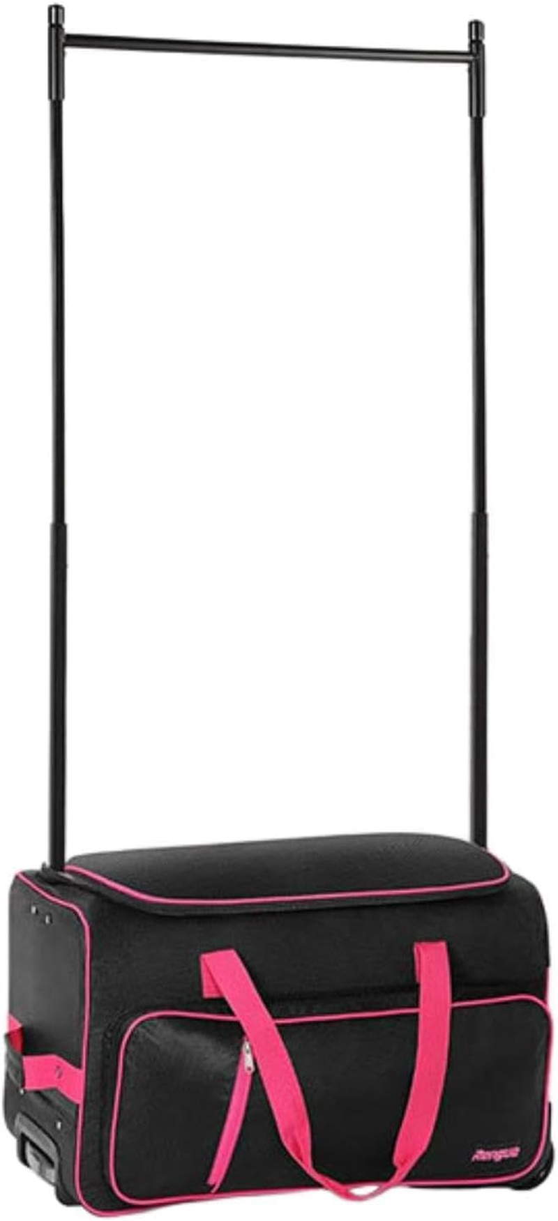 Motivetech Dance Bag with Clothes Stand, Sturdy Suitcase Dance Garment Bag for Sports Travel, Black Red, as Described