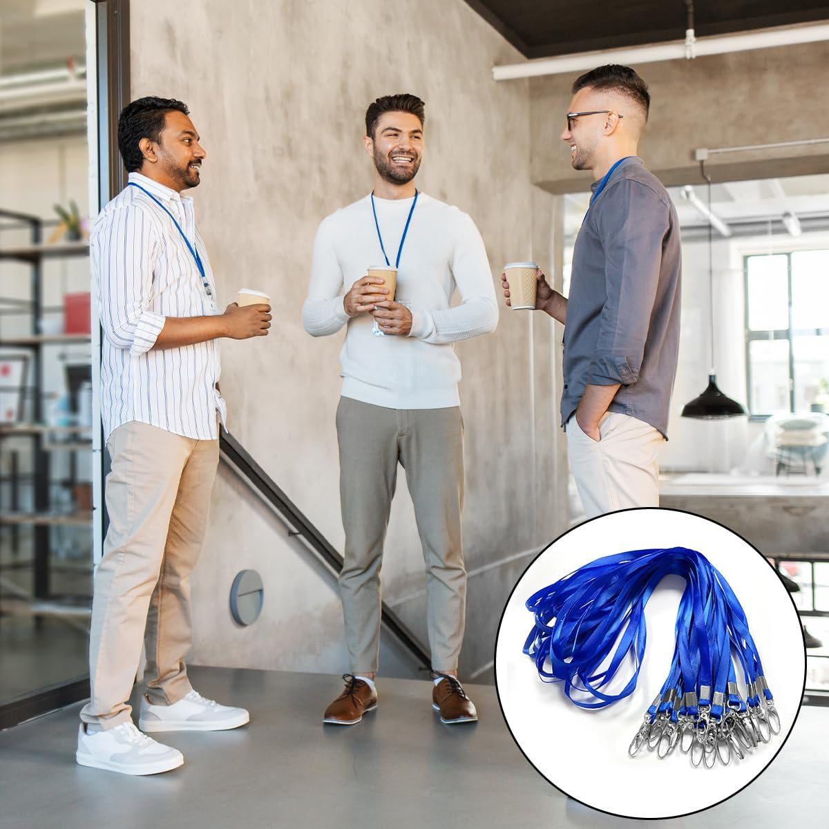 Badge Lanyards, 20PCS Durably Neck Lanyards for Ifor ID Badges, Ship Cards, Key (Blue) image number 2