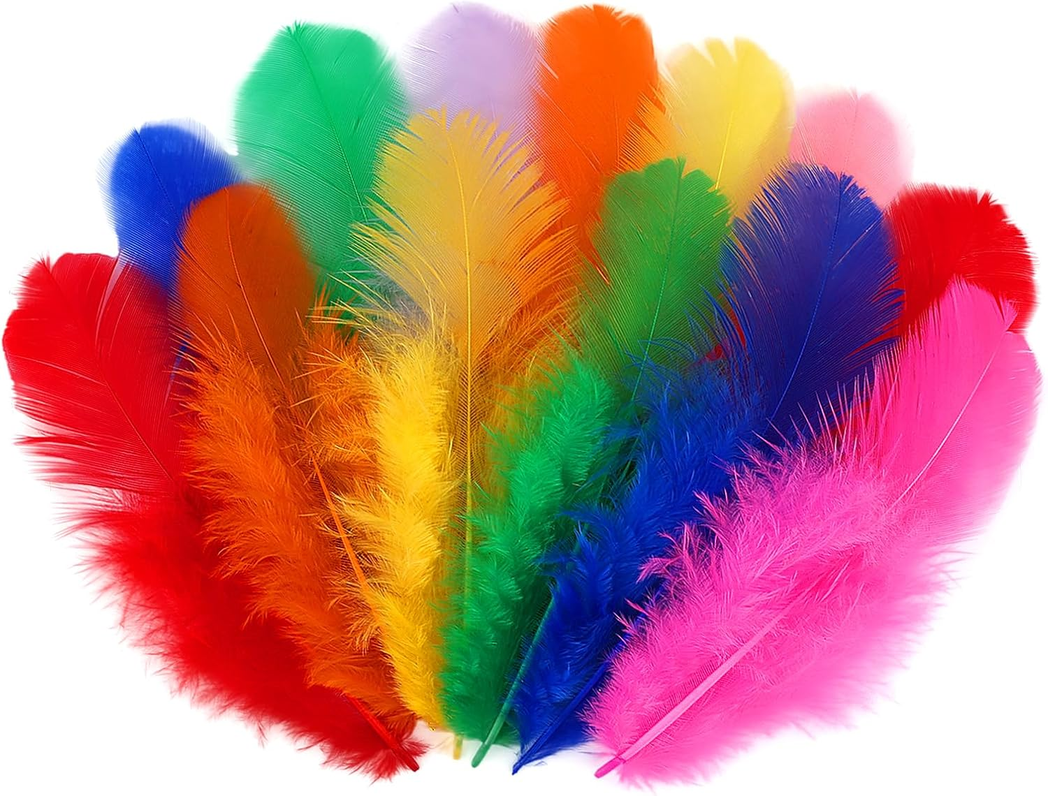 500Pcs-Colorful Rooster Feathers 3-5Inch Bulk Feathers for Crafts DIY Dream Catcher Supplies（500Pcs）
