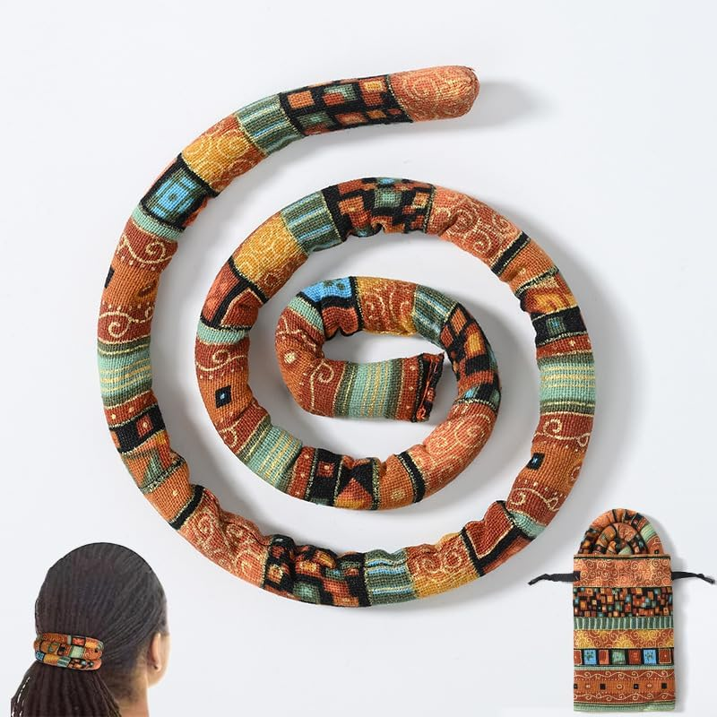 2 Pcs Spiral Lock Hair Tie Dreadlocks Accessories for Men Women Bendable Hair Tie Dreadlocks Ponytail Holder Long Dread Bands for Braids