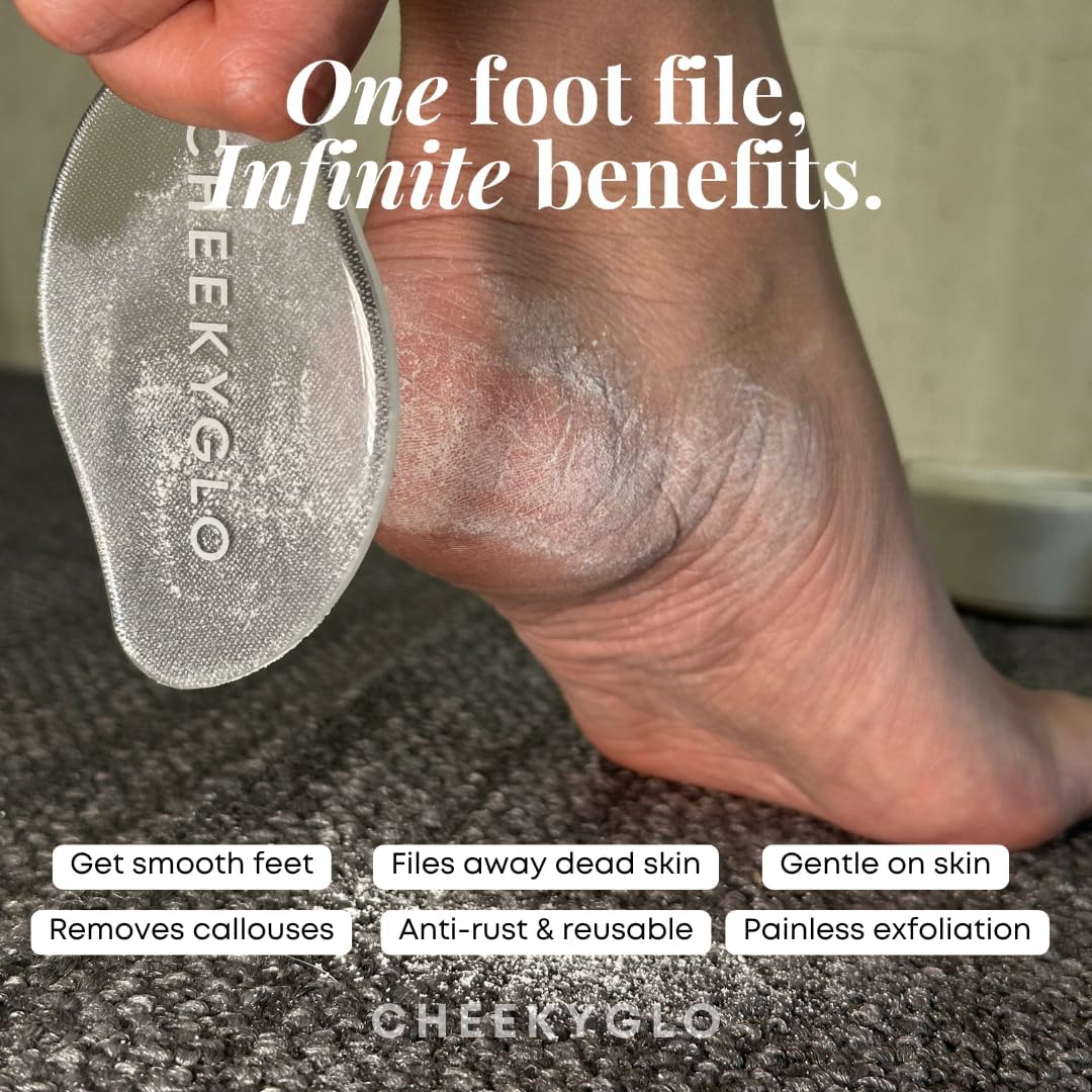 Cheekyglo Premium Glass Foot File (Sensitive) | Foot Exfoliator | Foot File | Glass Foot File | Foot Rasp | Nano-Glass Foot File | Callus Remover | the Original Tiktok Viral Glass Foot File image number 3